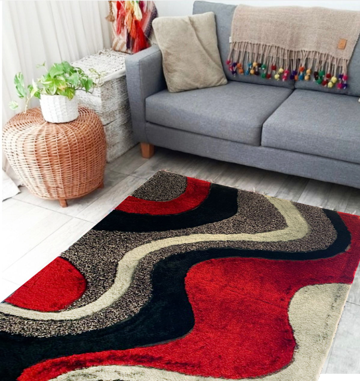 S.V.D. Fluvial Area Rug, Assorted Multicolor
