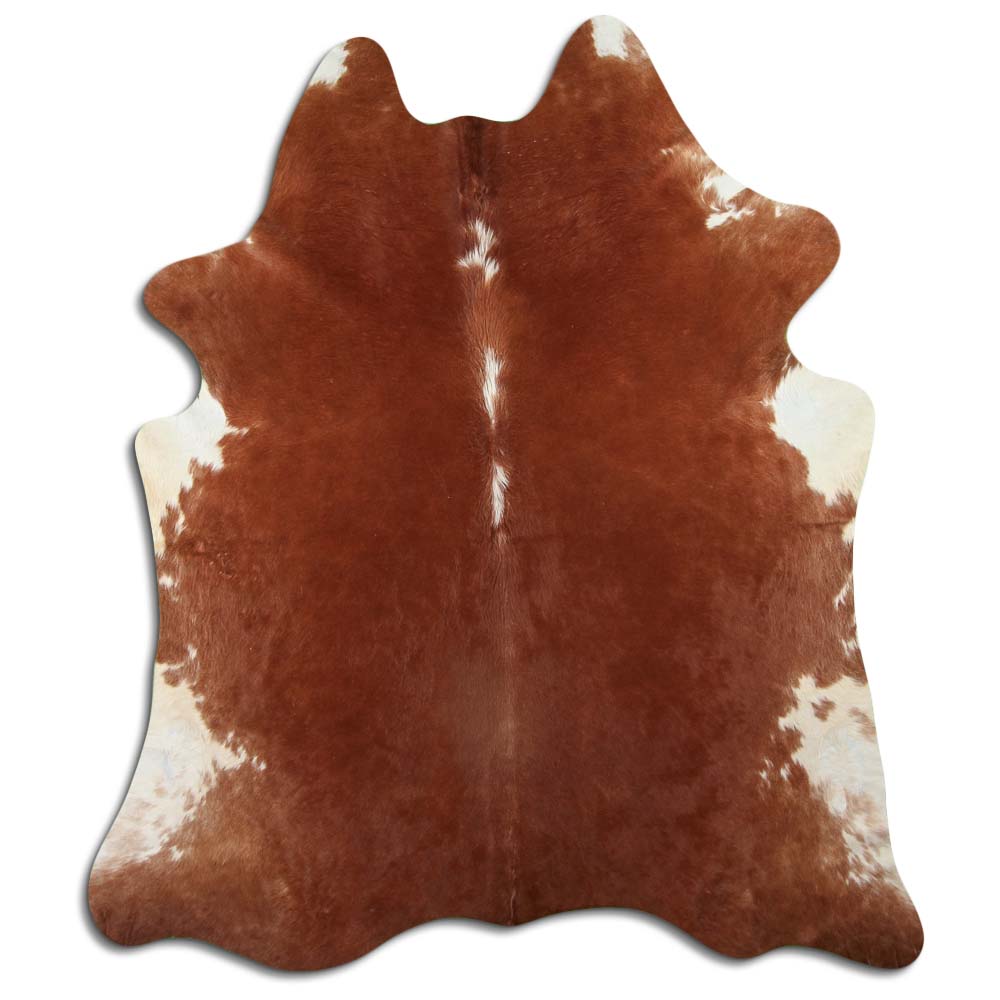 Authentic Leather Hides, Cowhide Area Rug, Hereford Brown & White
