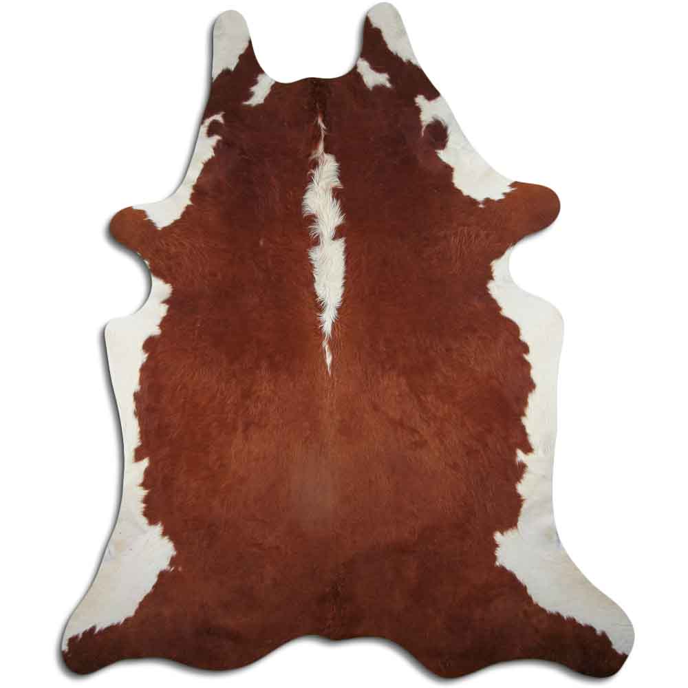 Authentic Leather Hides, Cowhide Area Rug, Hereford Brown & White
