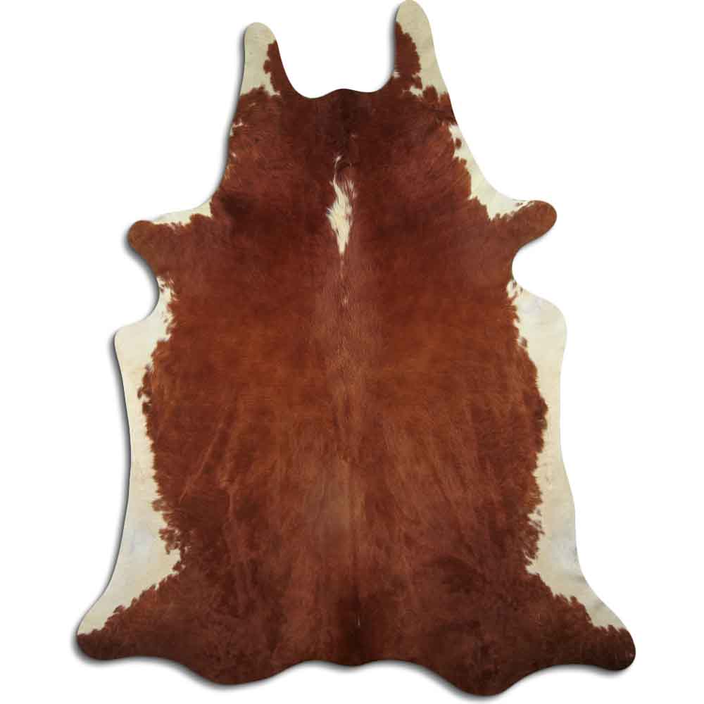 Authentic Leather Hides, Cowhide Area Rug, Hereford Brown & White