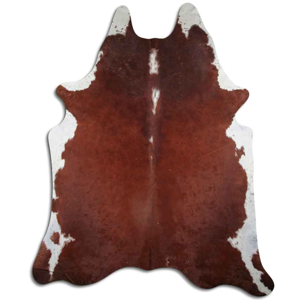 Authentic Leather Hides, Cowhide Area Rug, Hereford Brown & White