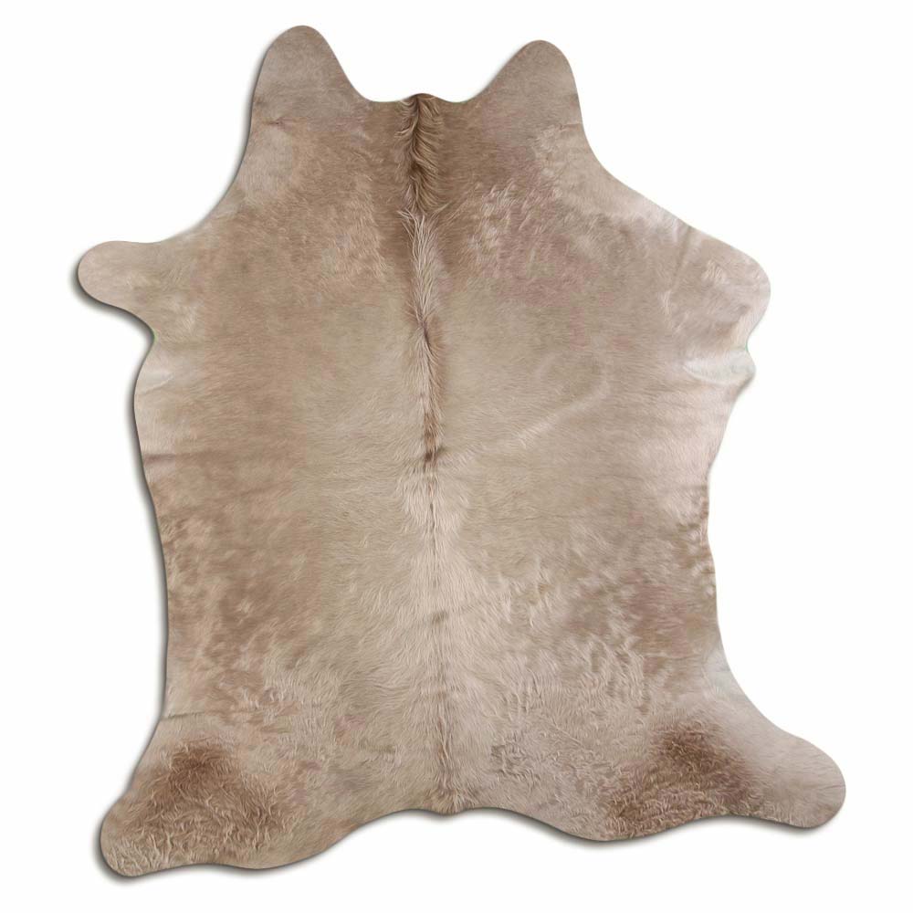 Authentic Leather Hides, Cowhide Area Rug, Light Champagne