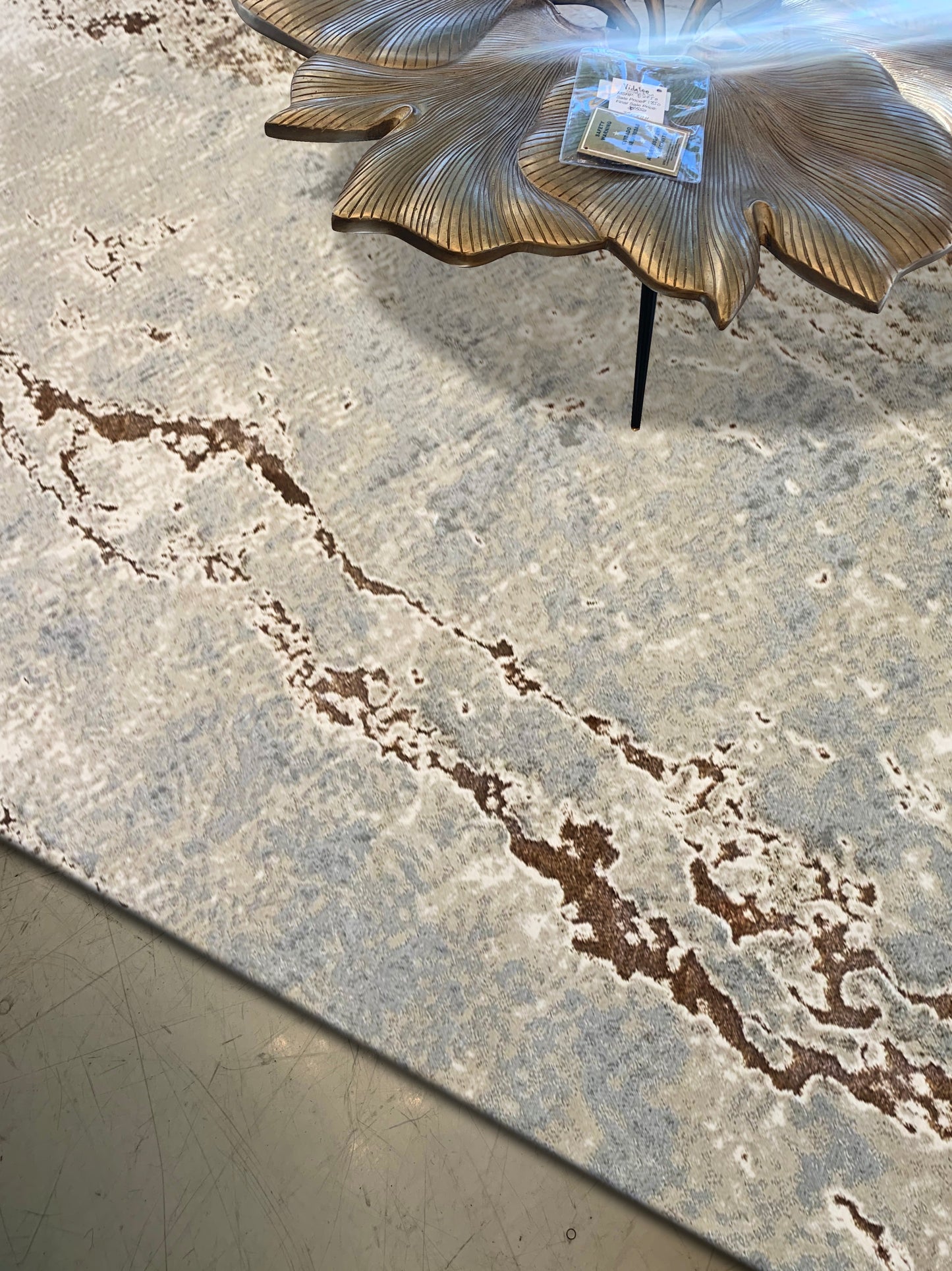 Maximus Fissure Patina Indoor | Outdoor Area Rug, Silver & Platinum