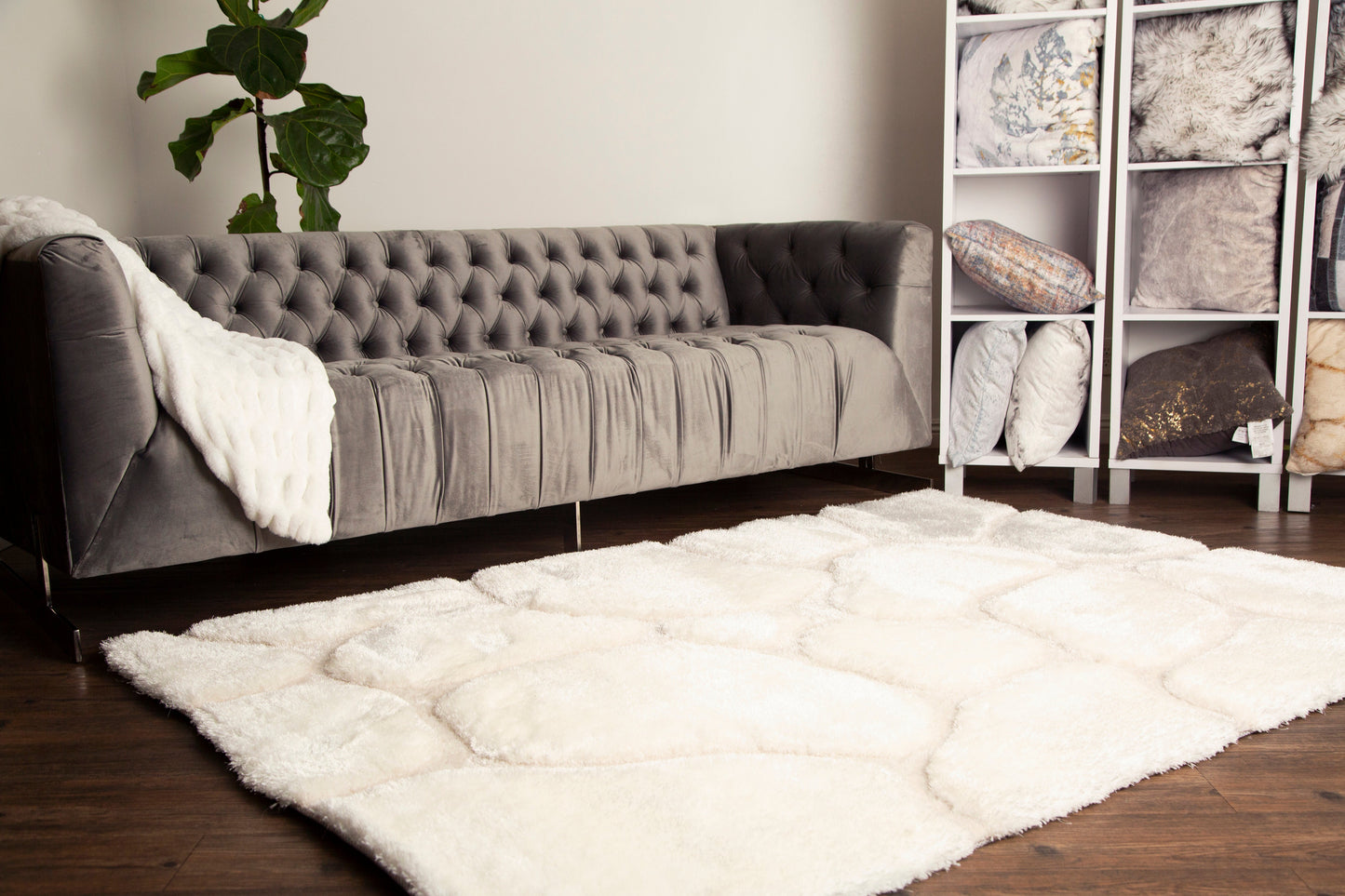 S.V.D. Cobblestone Area Rug, Ivory