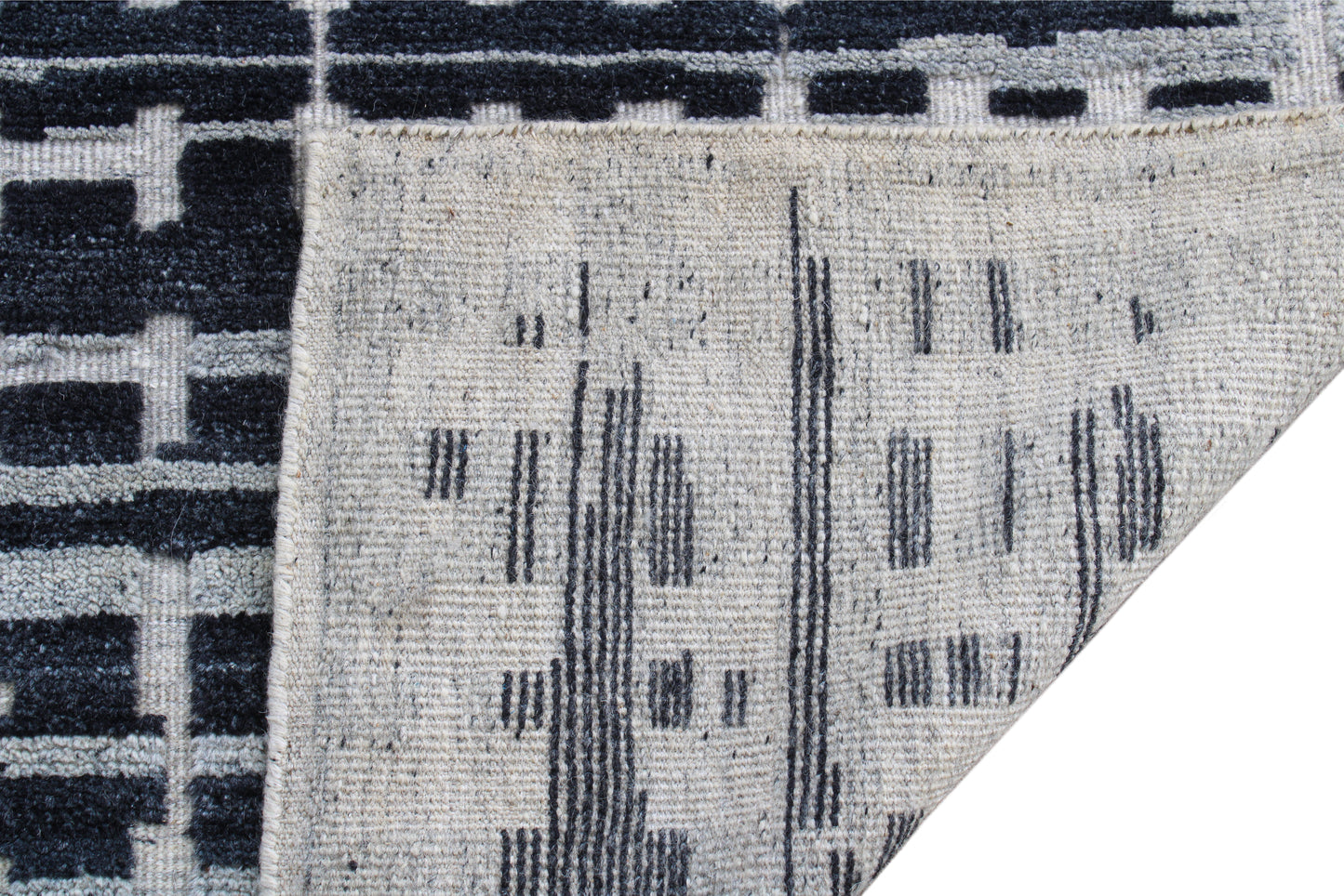 Finite Mosaics, Temporal Rift Area Rug, Ivory & Black