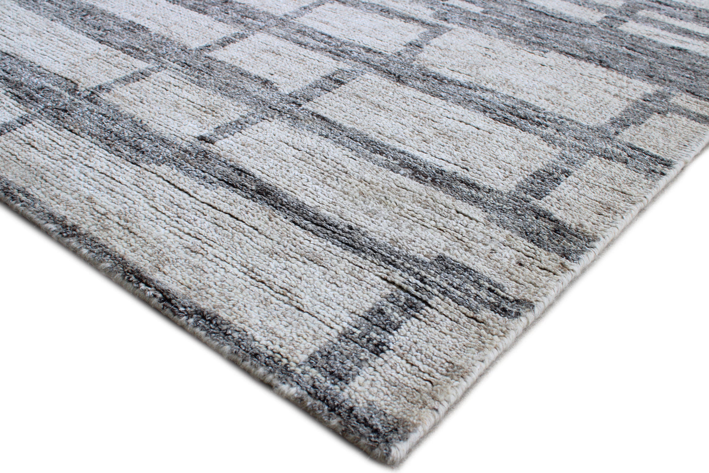 Finite Mosaics, Eternity Puzzle Area Rug, Ivory & Gray