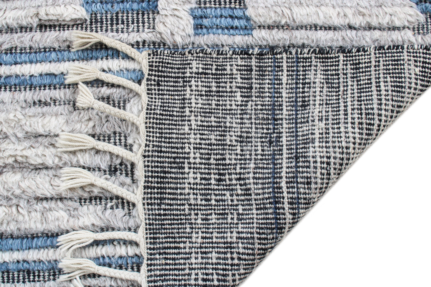 Finite Mosaics, Azure Cipher Area Rug, Ivory & Blue