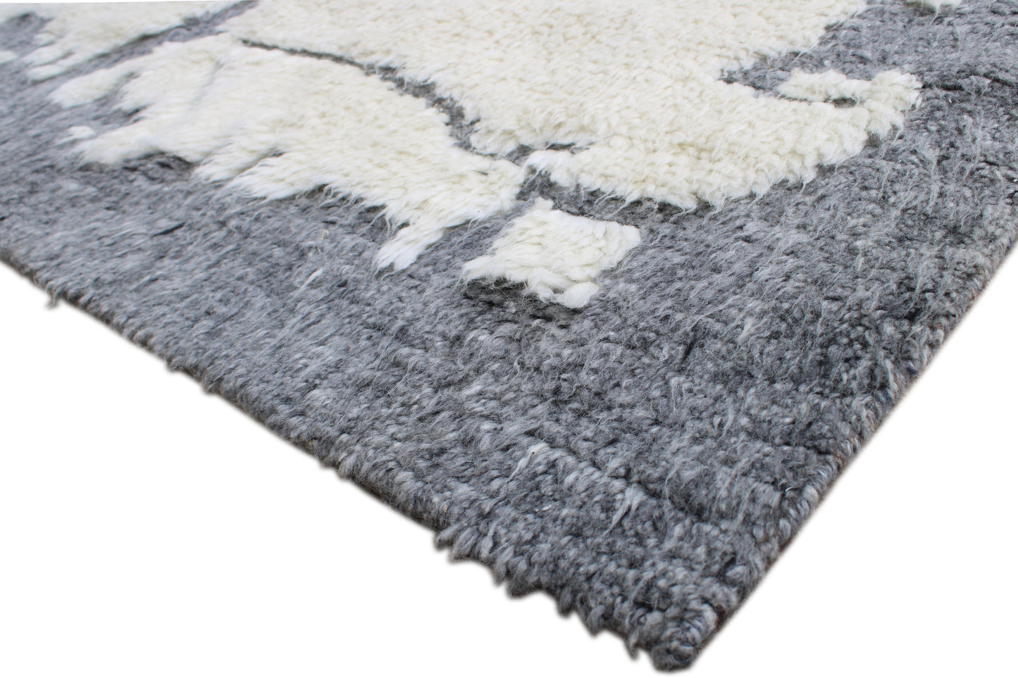 Finite Mosaics, Fractured Luster Area Rug, Ivory & Black