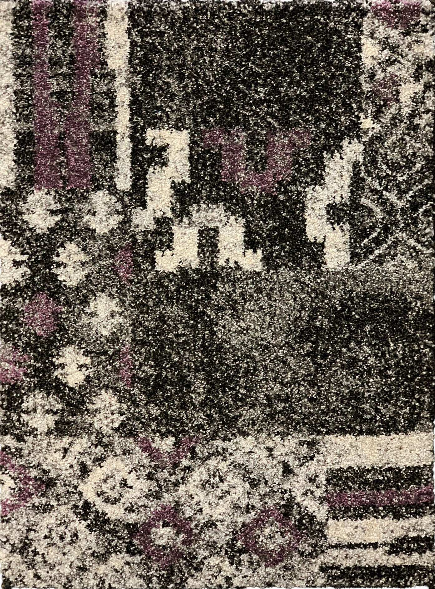 Alonzo Floral Matrix Indoor | Outdoor Area Rug, Gray & Purple