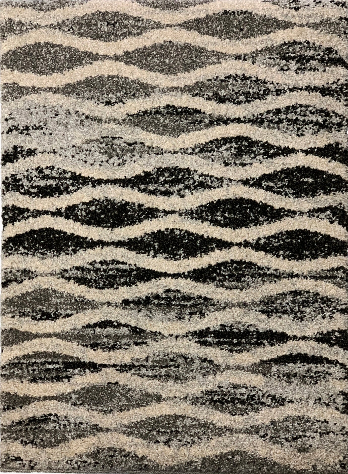 Alonzo Monochromatic Tides Indoor | Outdoor Area Rug, Grayscale