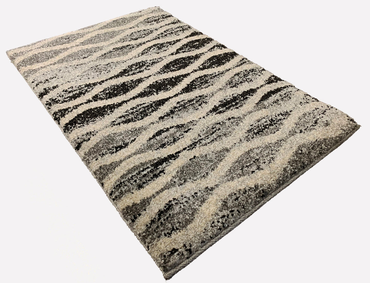Alonzo Monochromatic Tides Indoor | Outdoor Area Rug, Grayscale