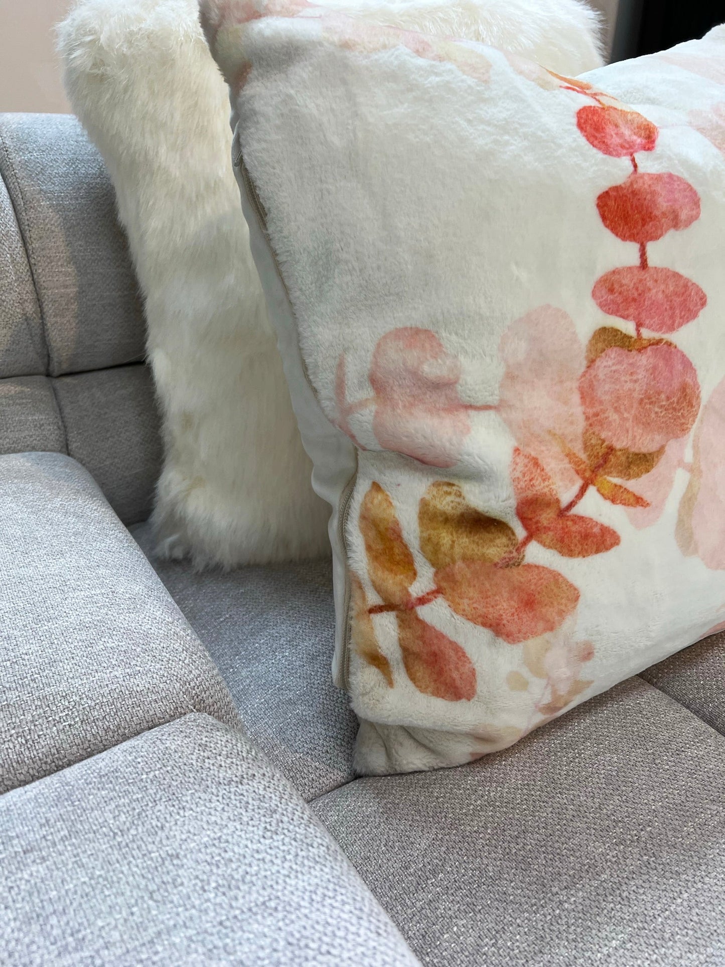 Angeleno Faux Chinchilla Fur Throw Pillow, Assorted Multicolor