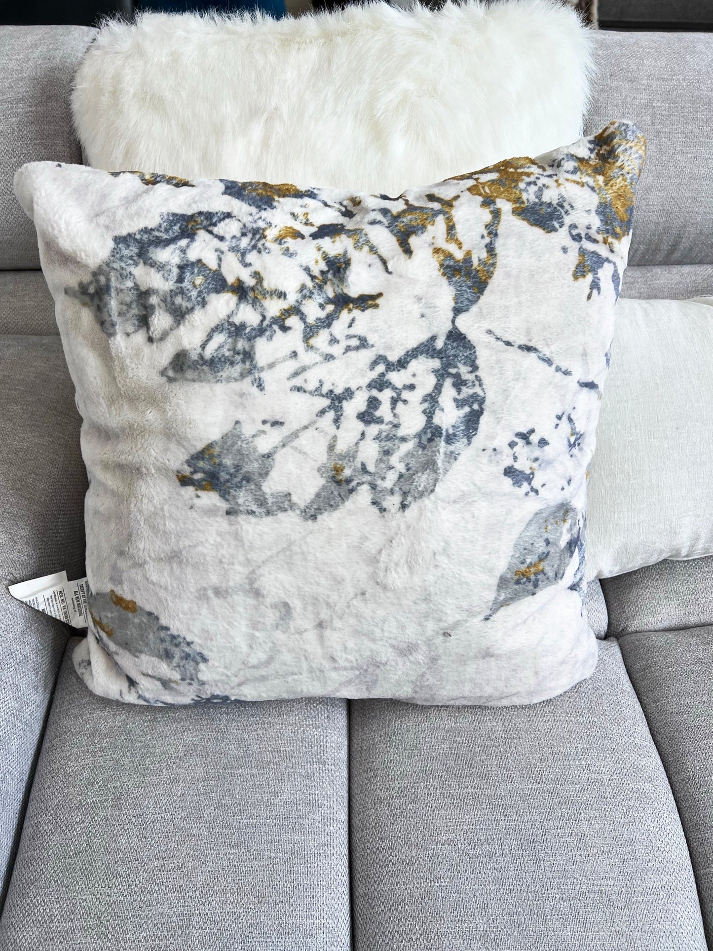 Angeleno Faux Chinchilla Fur Throw Pillow, Assorted Multicolor