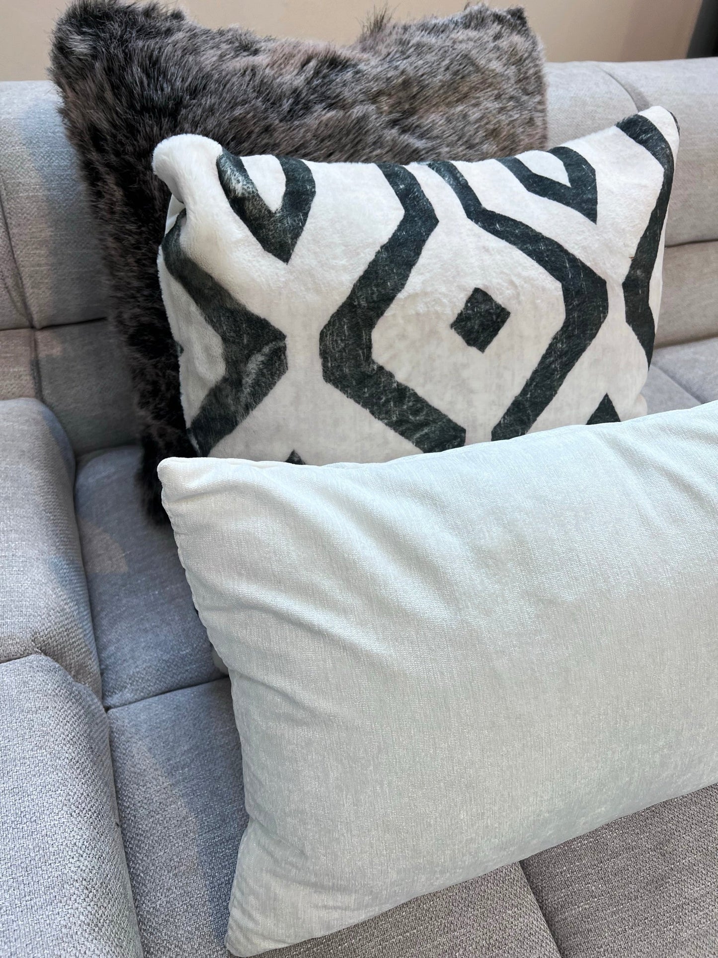 Angeleno Faux Chinchilla Fur Throw Pillow, Assorted Multicolor