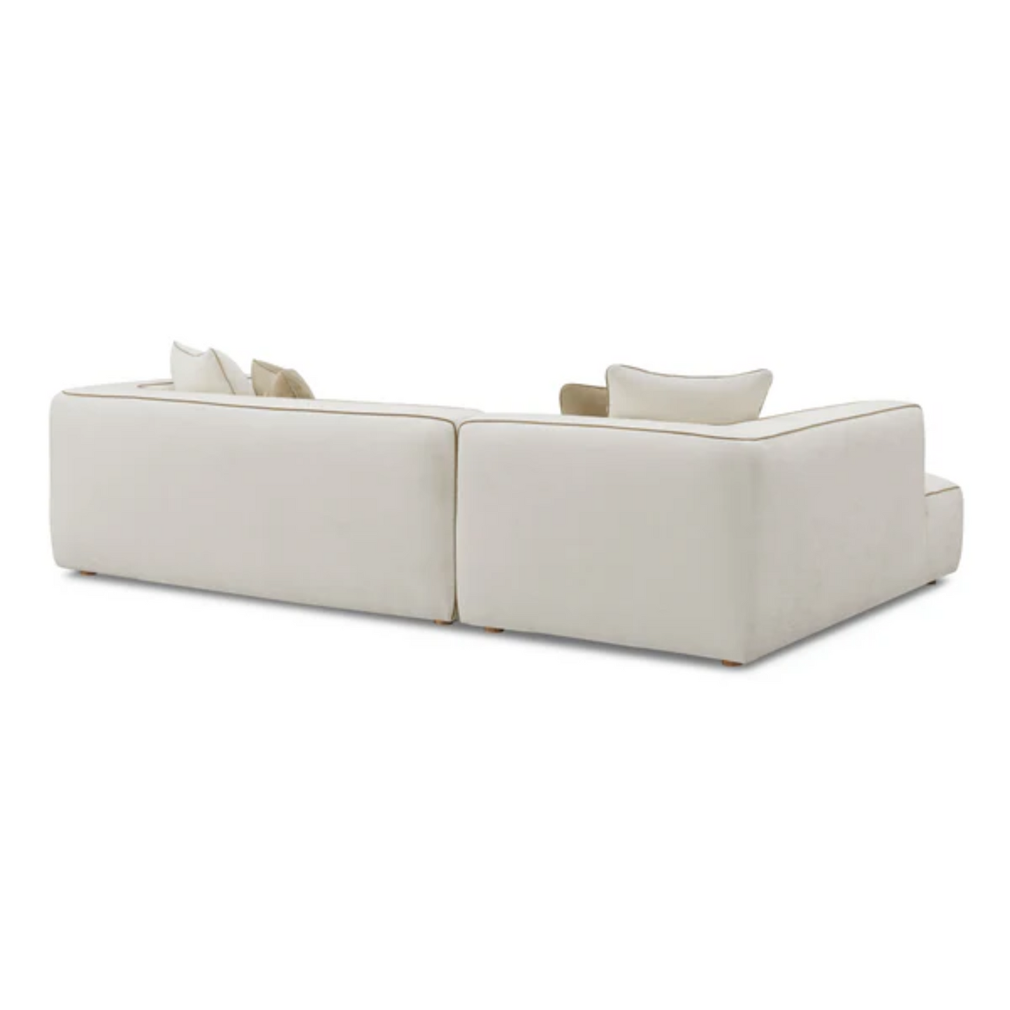 Alice Left-Facing L-Shaped Linen Sectional, Cream