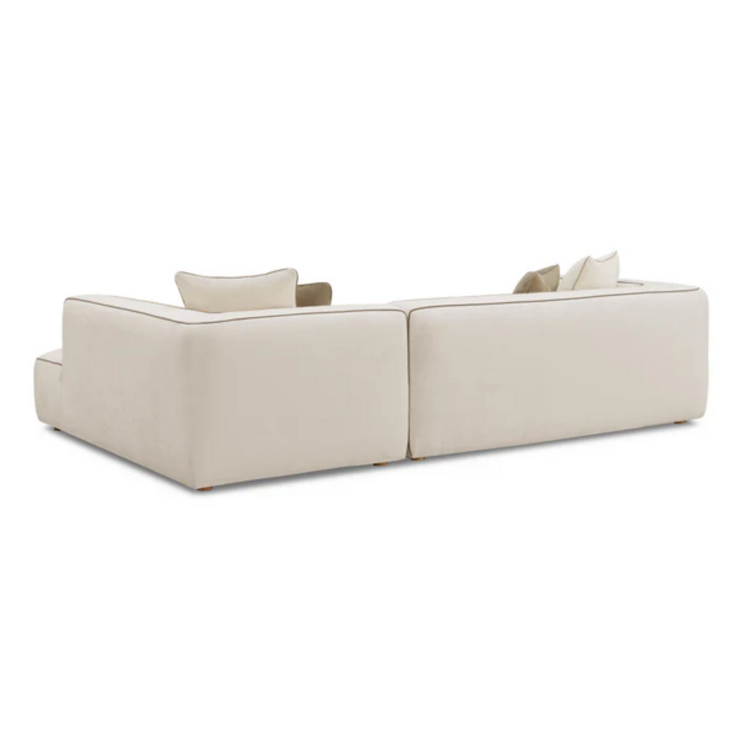 Alice Right-Facing L-Shaped Linen Sectional, Cream