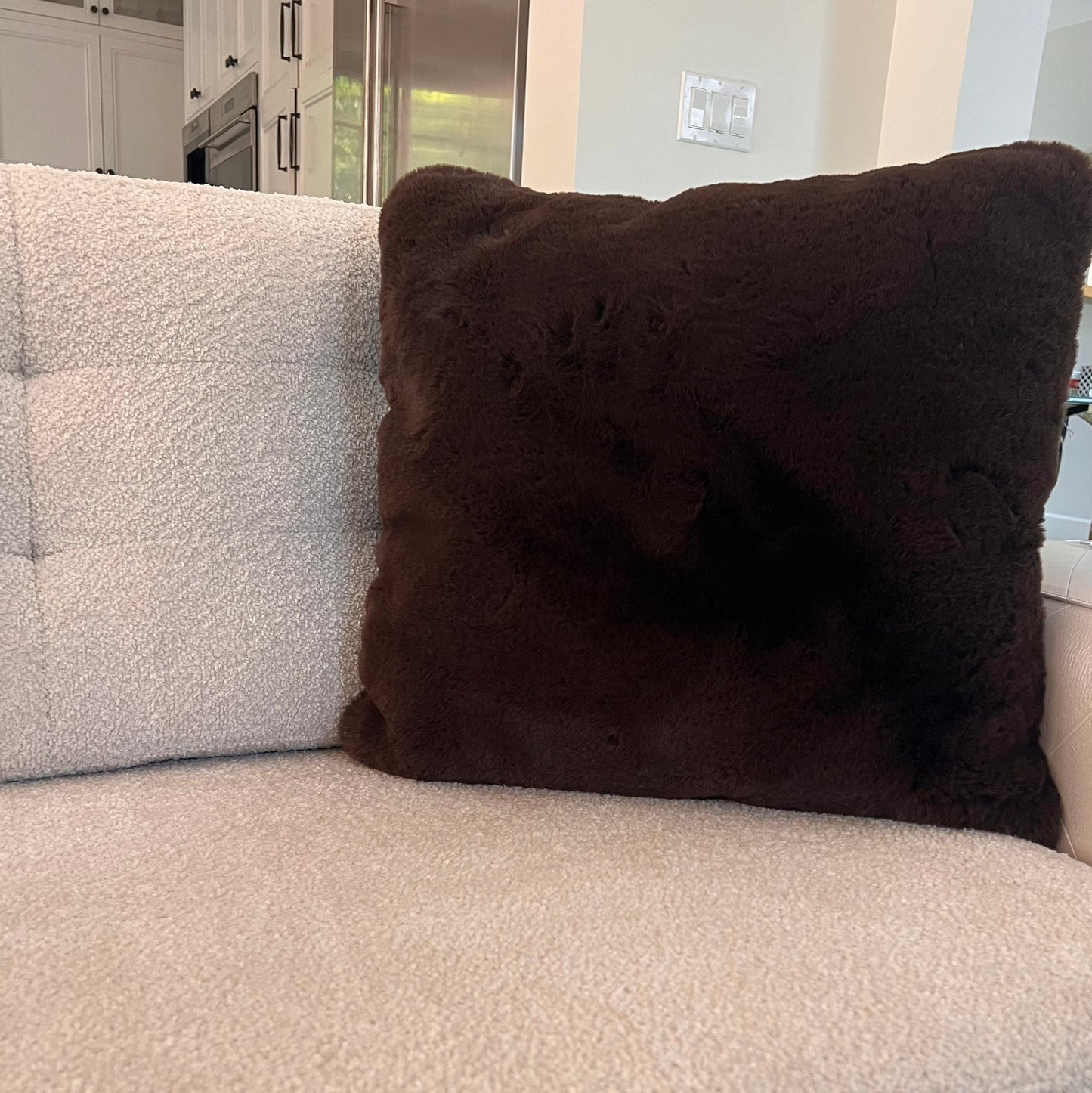 Luxury Faux Chinchilla Fur Throw Pillow, Assorted Colors