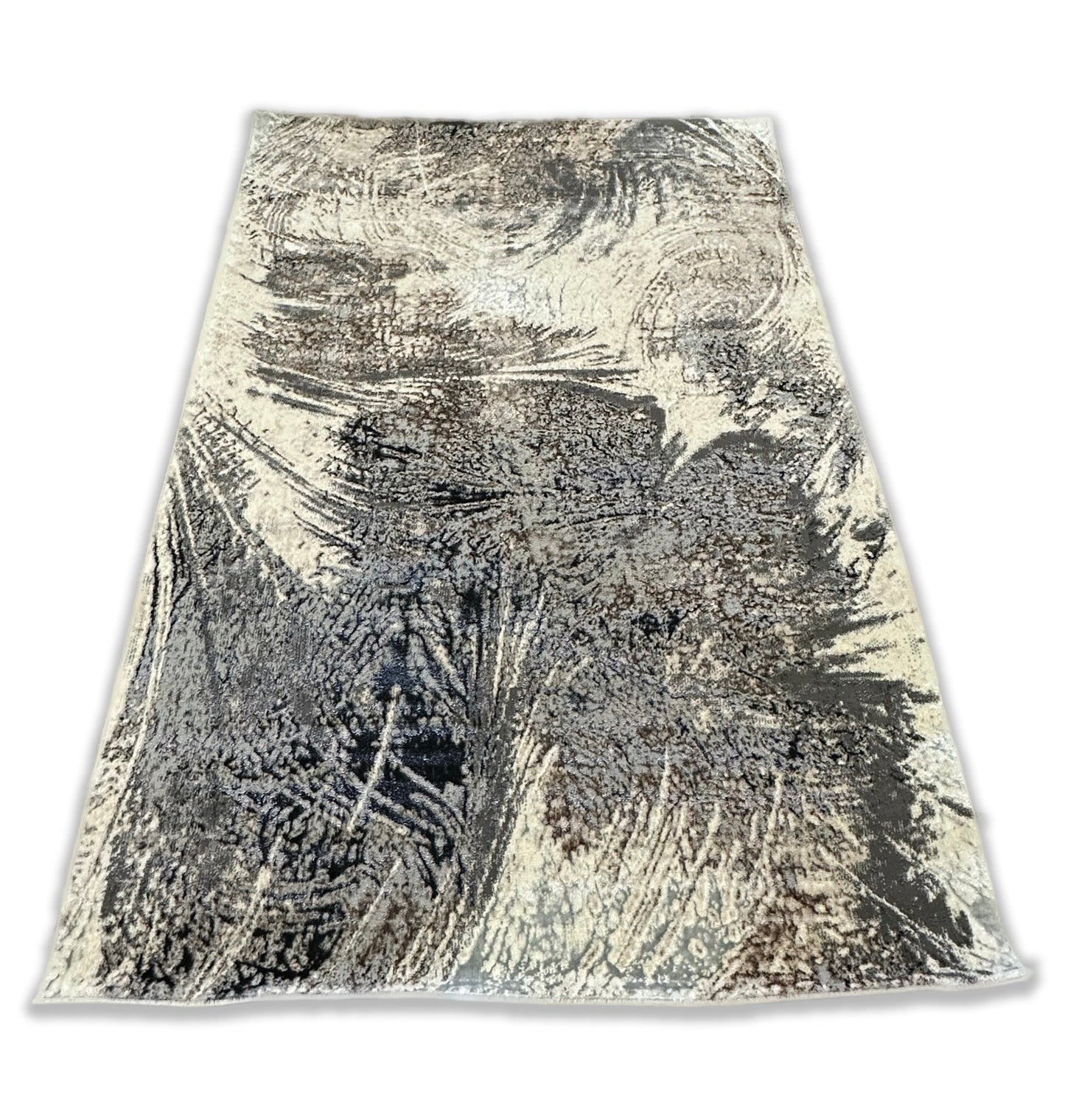 Biv Whiskers Indoor | Outdoor Area Rug, Gray & Silver