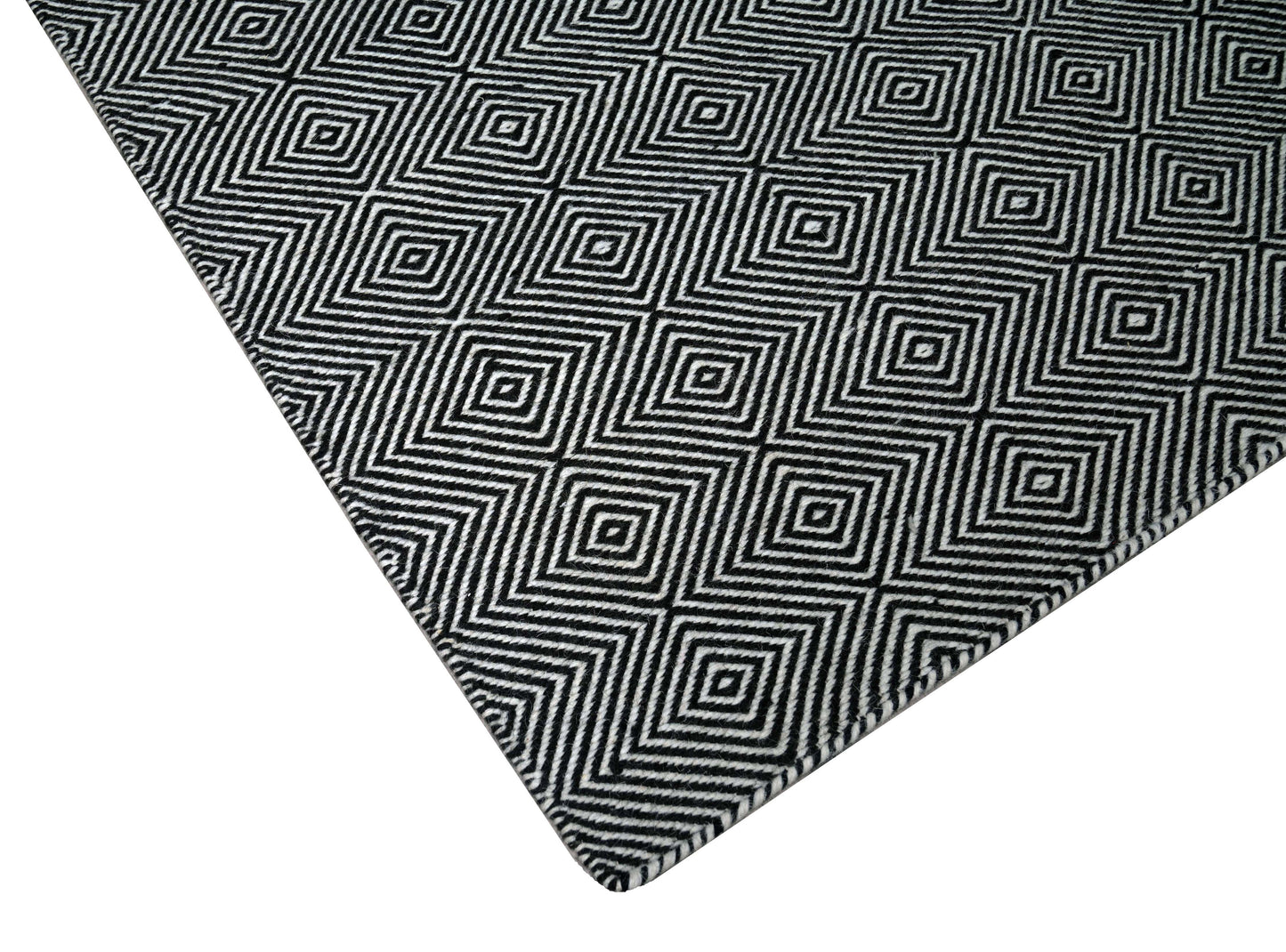 Finite Mosaics, Pinpoint Area Rug, Ivory & Black