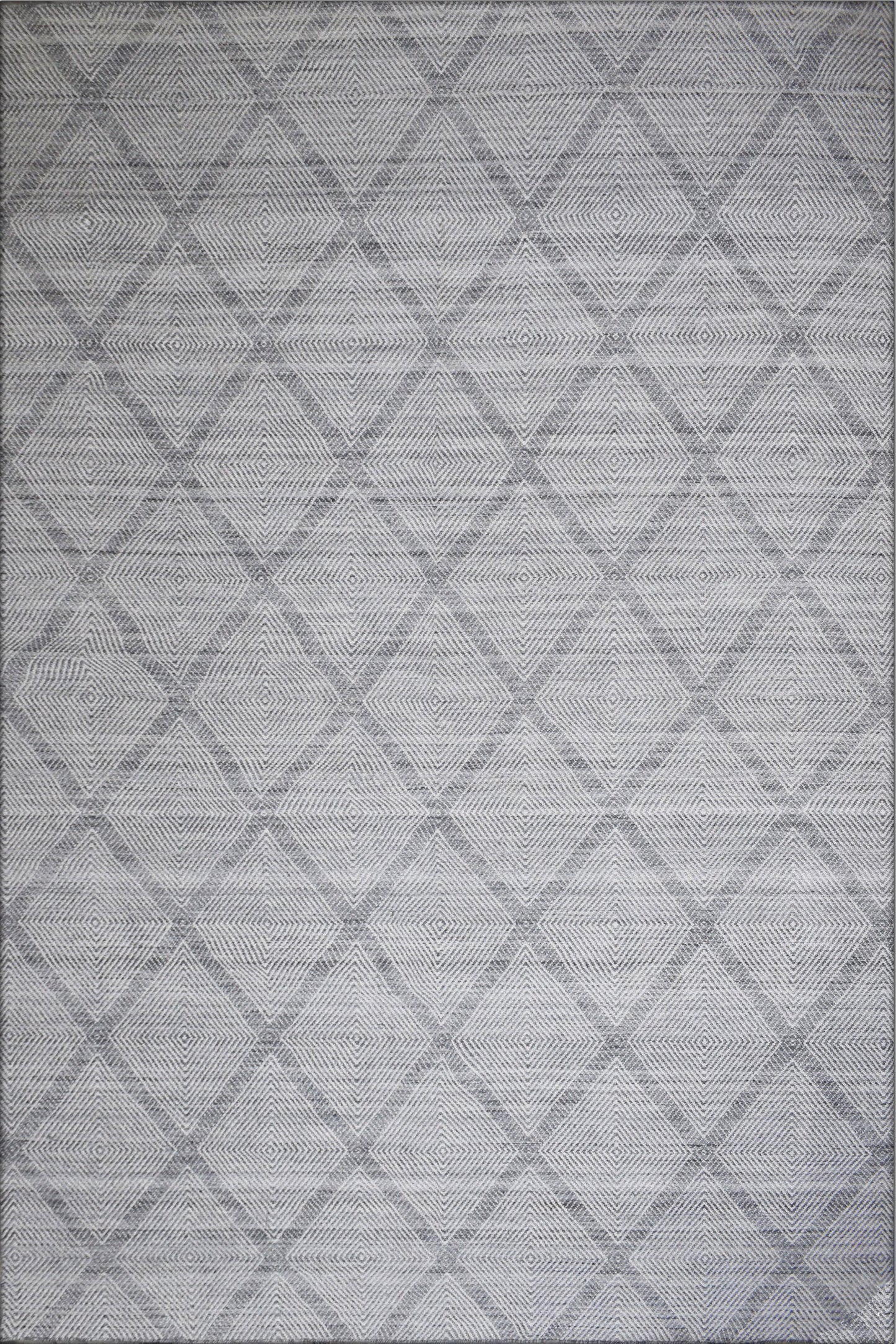 Finite Mosaics, Diamond Lattice Area Rug, Gray & Silver