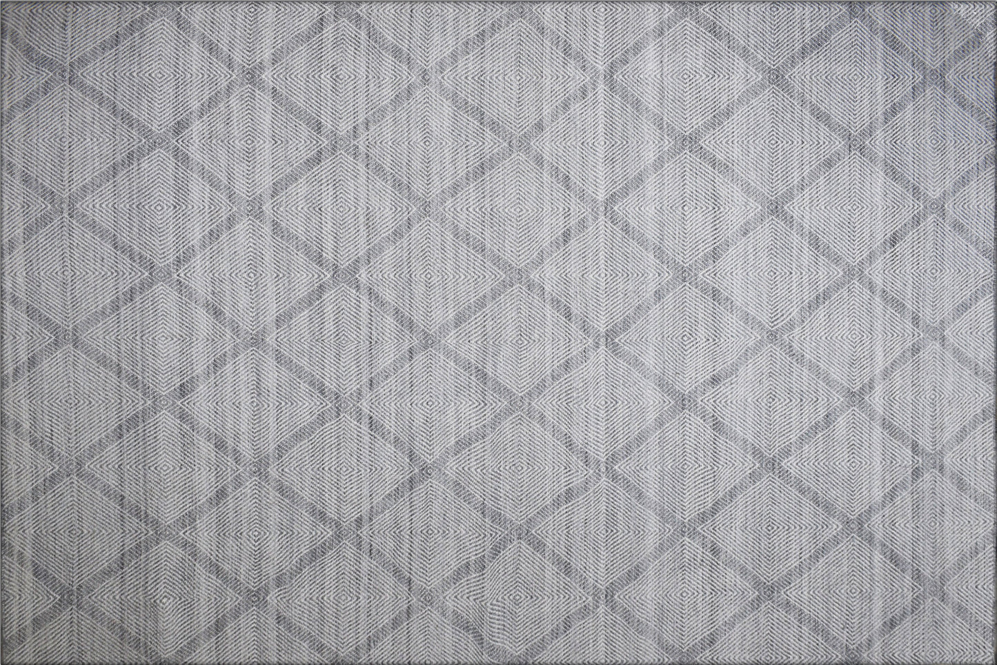 Finite Mosaics, Diamond Lattice Area Rug, Gray & Silver