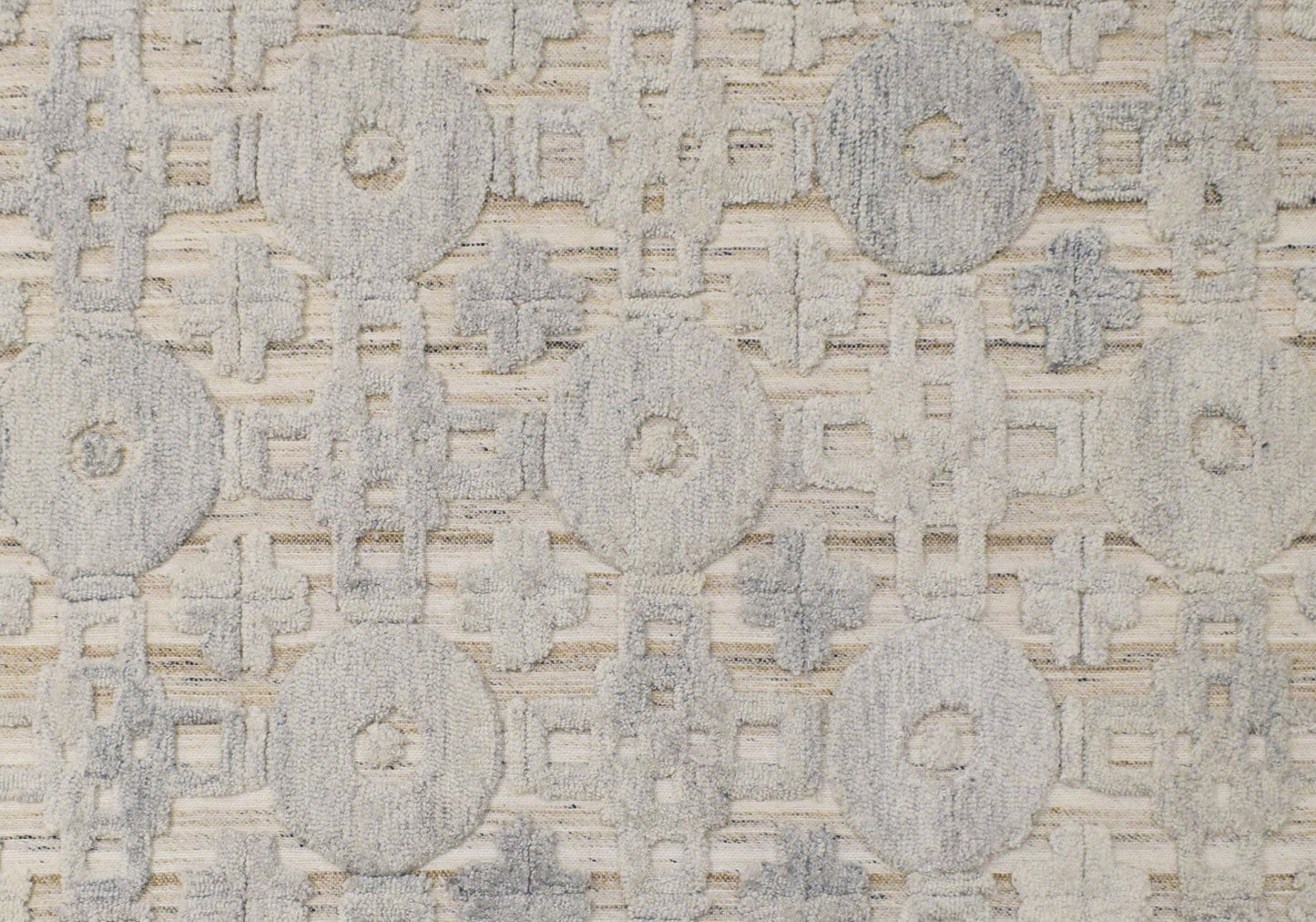 Finite Mosaics, Sacred Circles Area Rug, Ivory & Beige
