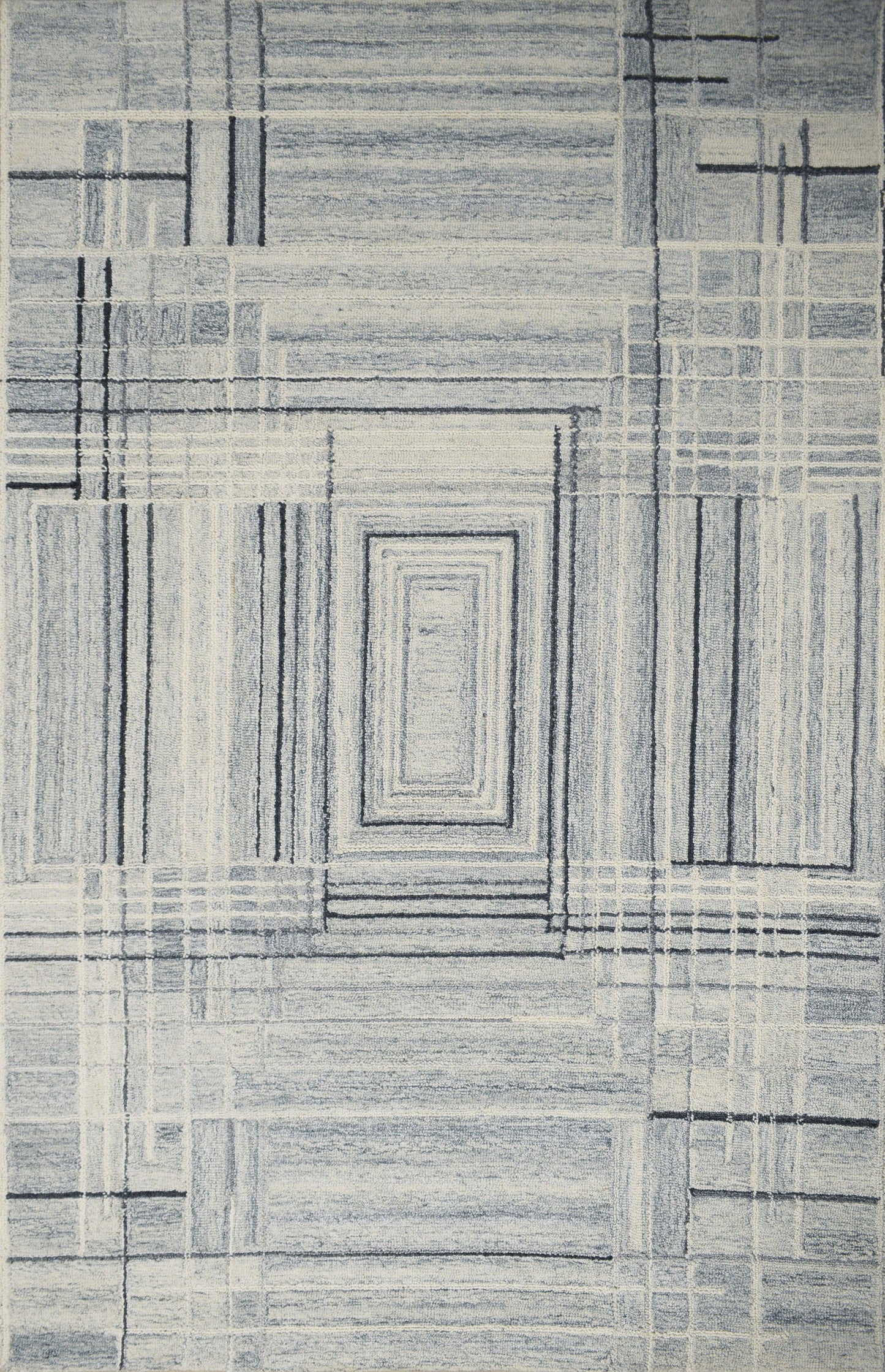 Finite Mosaics, Ethereal Passage Area Rug, Silver & Beige