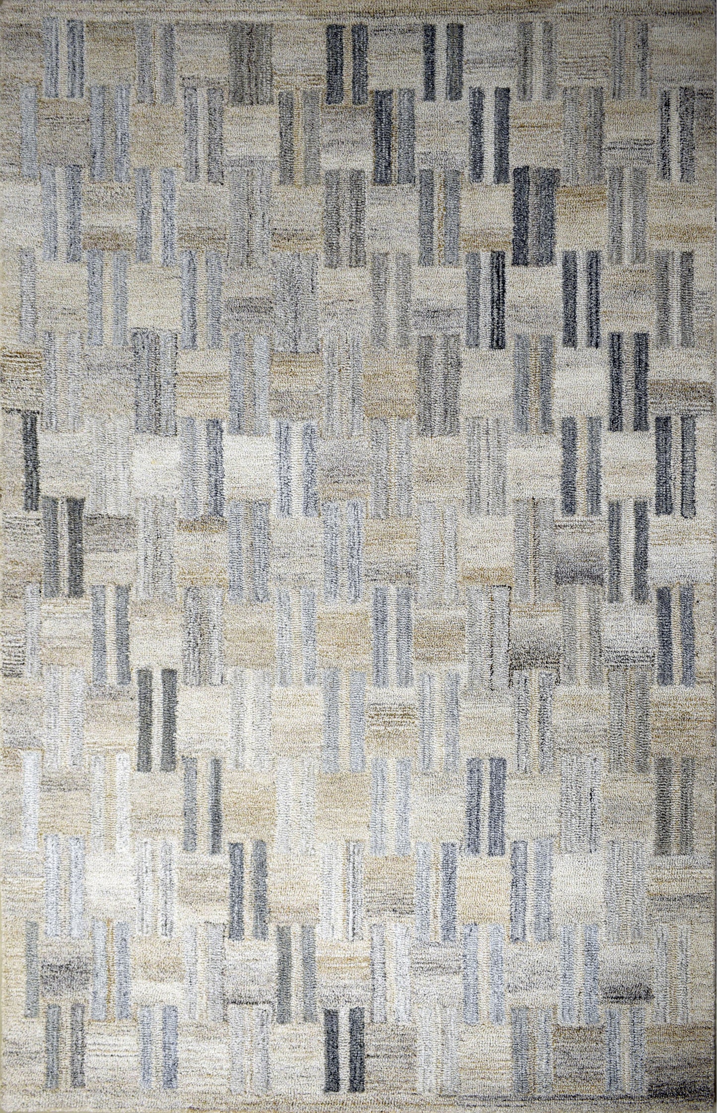 Finite Mosaics, Gilded Weave Area Rug, Beige & Gray