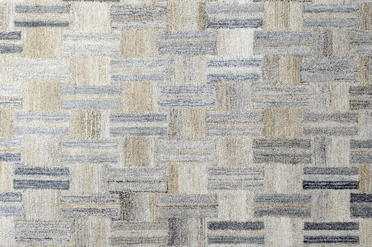 Finite Mosaics, Gilded Weave Area Rug, Beige & Gray