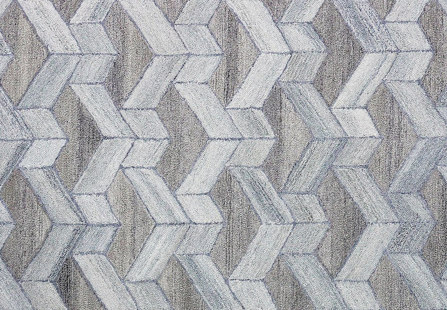 Finite Mosaics, Resilient Progress Area Rug, Blue & Beige
