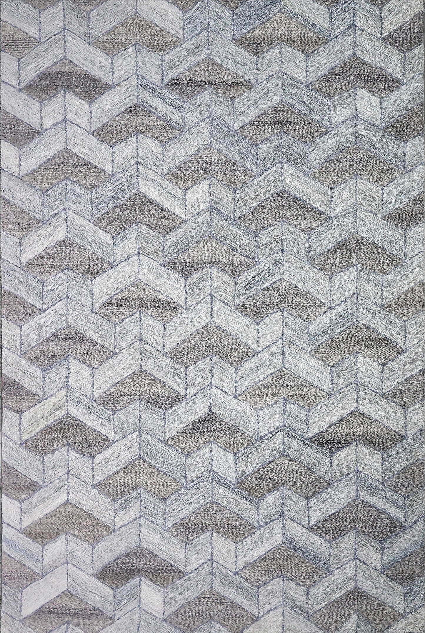 Finite Mosaics, Resilient Progress Area Rug, Blue & Beige