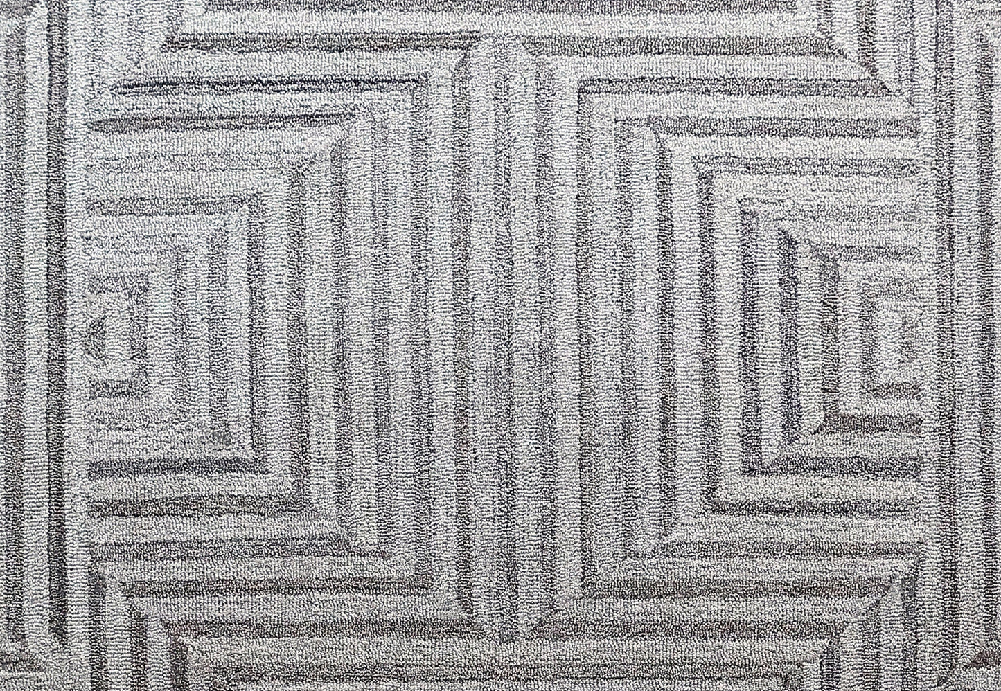 Finite Mosaics, Twilight Maze Area Rug, Silver & Beige