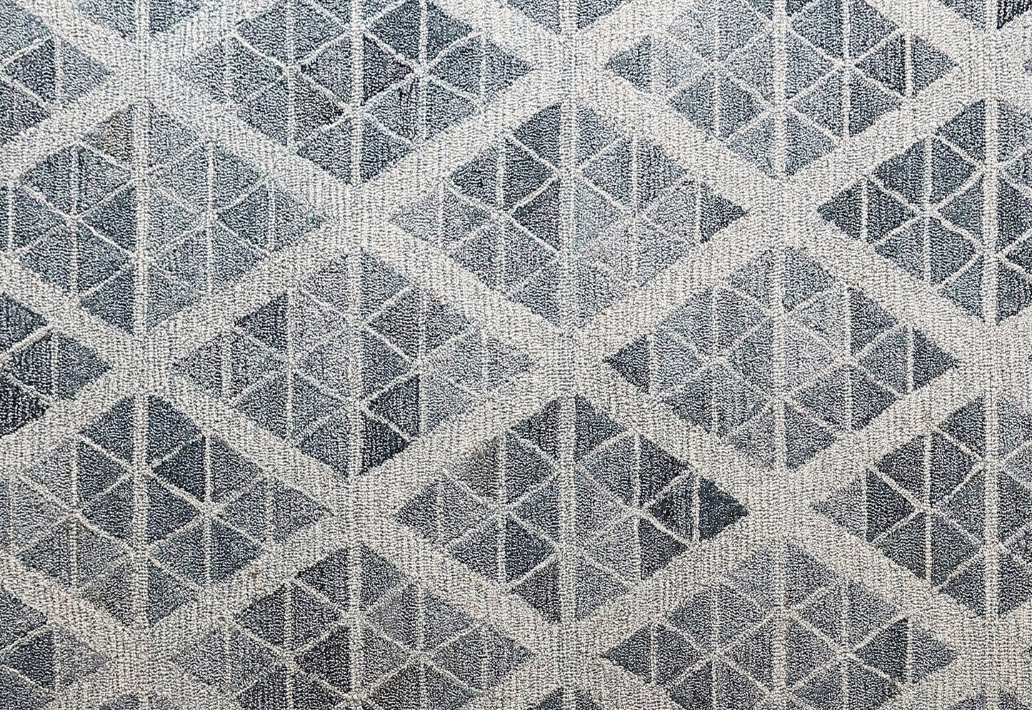 Finite Mosaics, Diamond Kaleidoscope Area Rug, Ivory & Gray