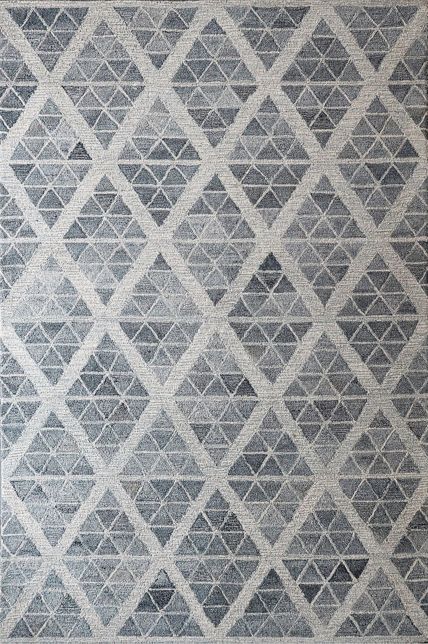 Finite Mosaics, Diamond Kaleidoscope Area Rug, Ivory & Gray