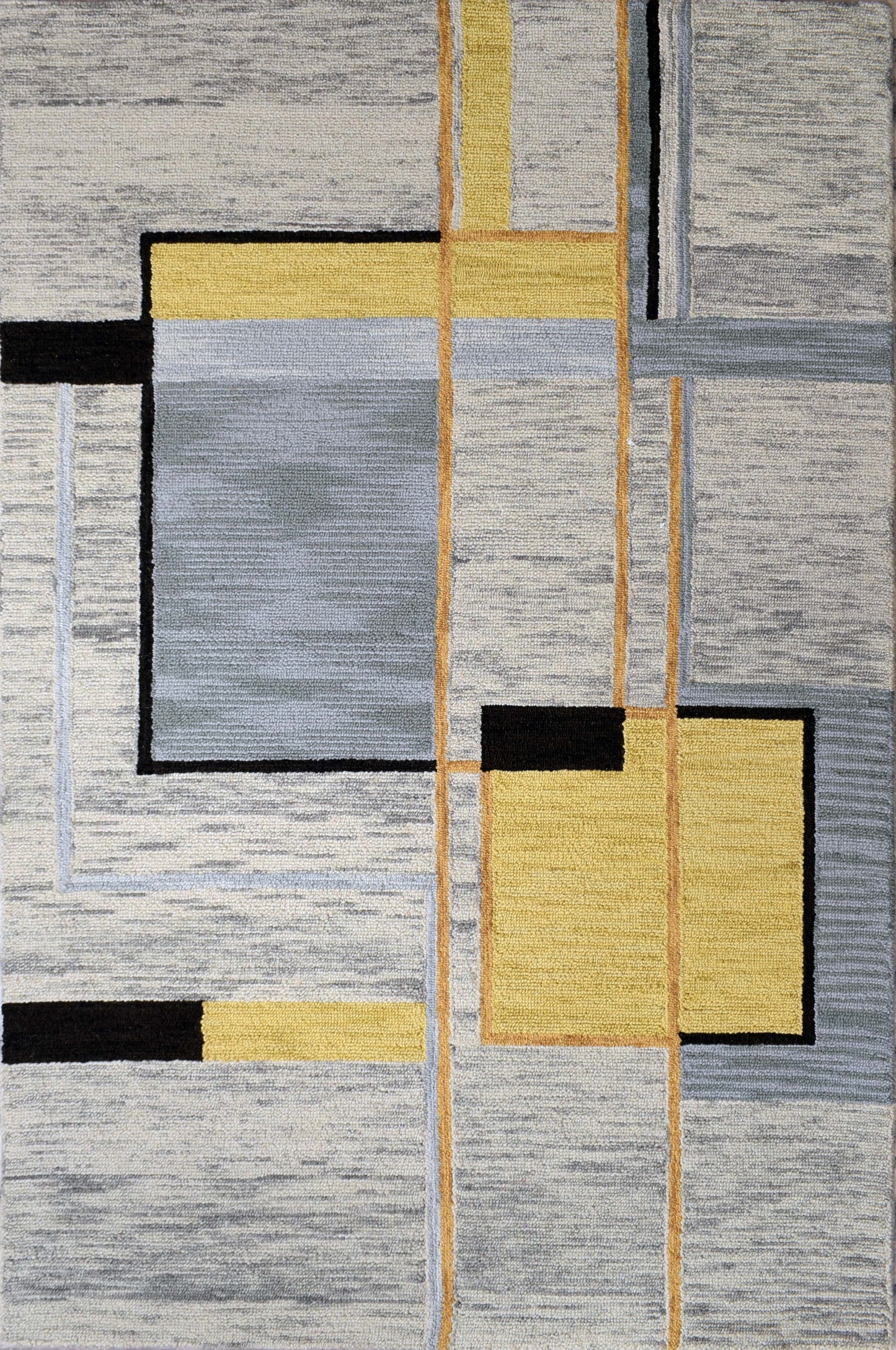 Finite Mosaics, Quadratic Frequency Area Rug, Gray & Yellow