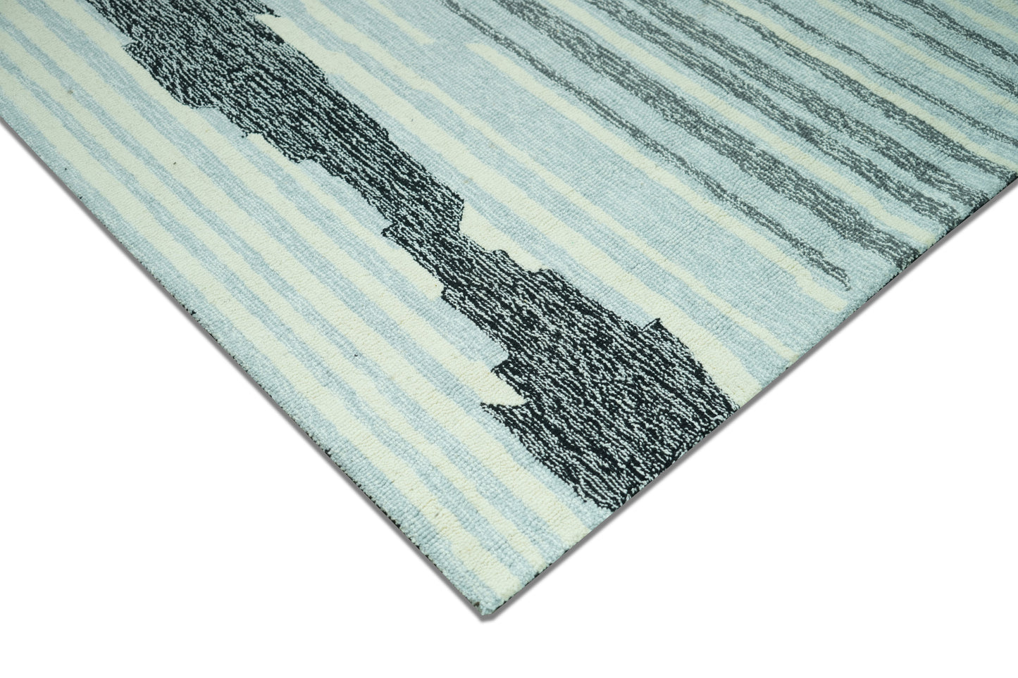 Finite Mosaics, Mysterious Plains Area Rug, Black & Ivory
