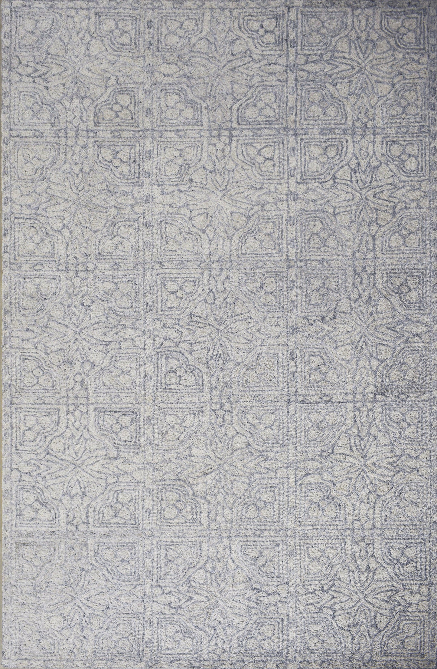 Finite Mosaics, Synaptic Bloom Area Rug, Gray & Beige