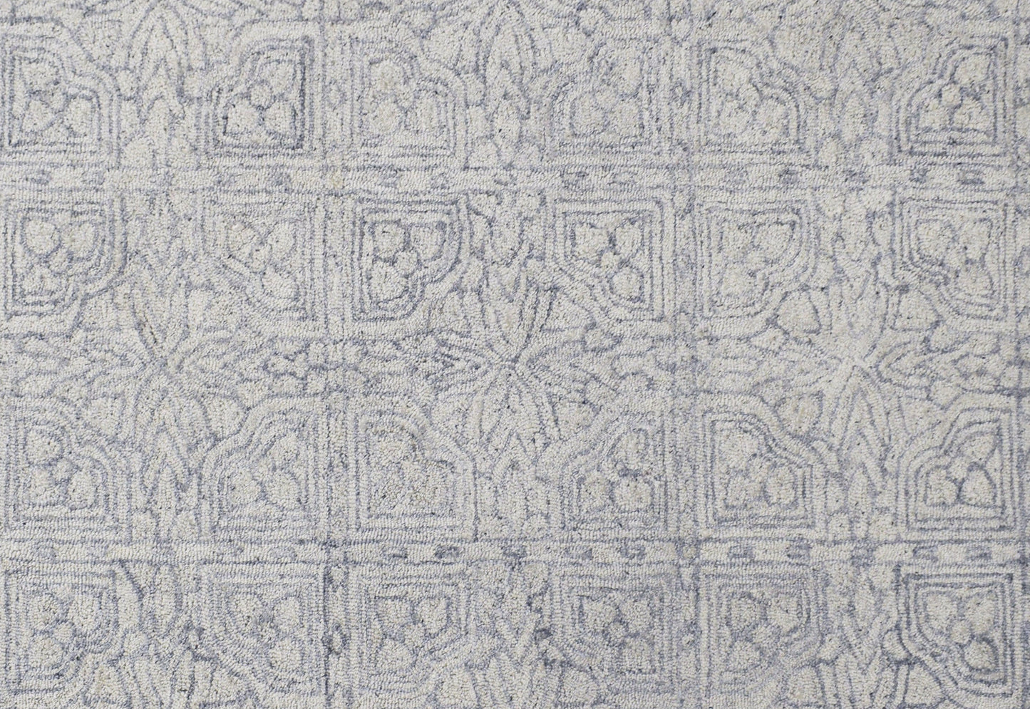 Finite Mosaics, Synaptic Bloom Area Rug, Gray & Beige