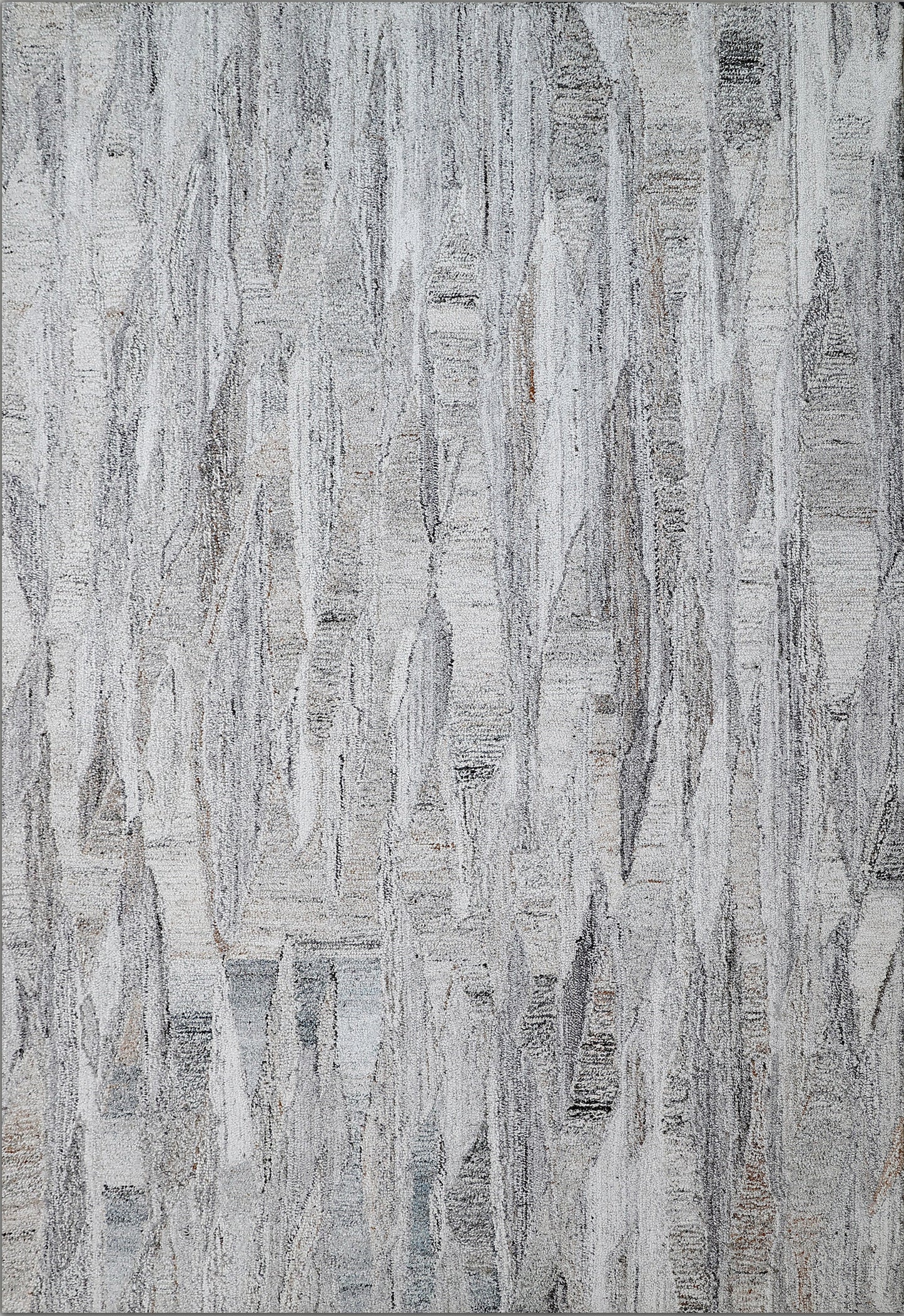 Finite Mosaics, Prismatic Fissures Area Rug, Gray & Beige