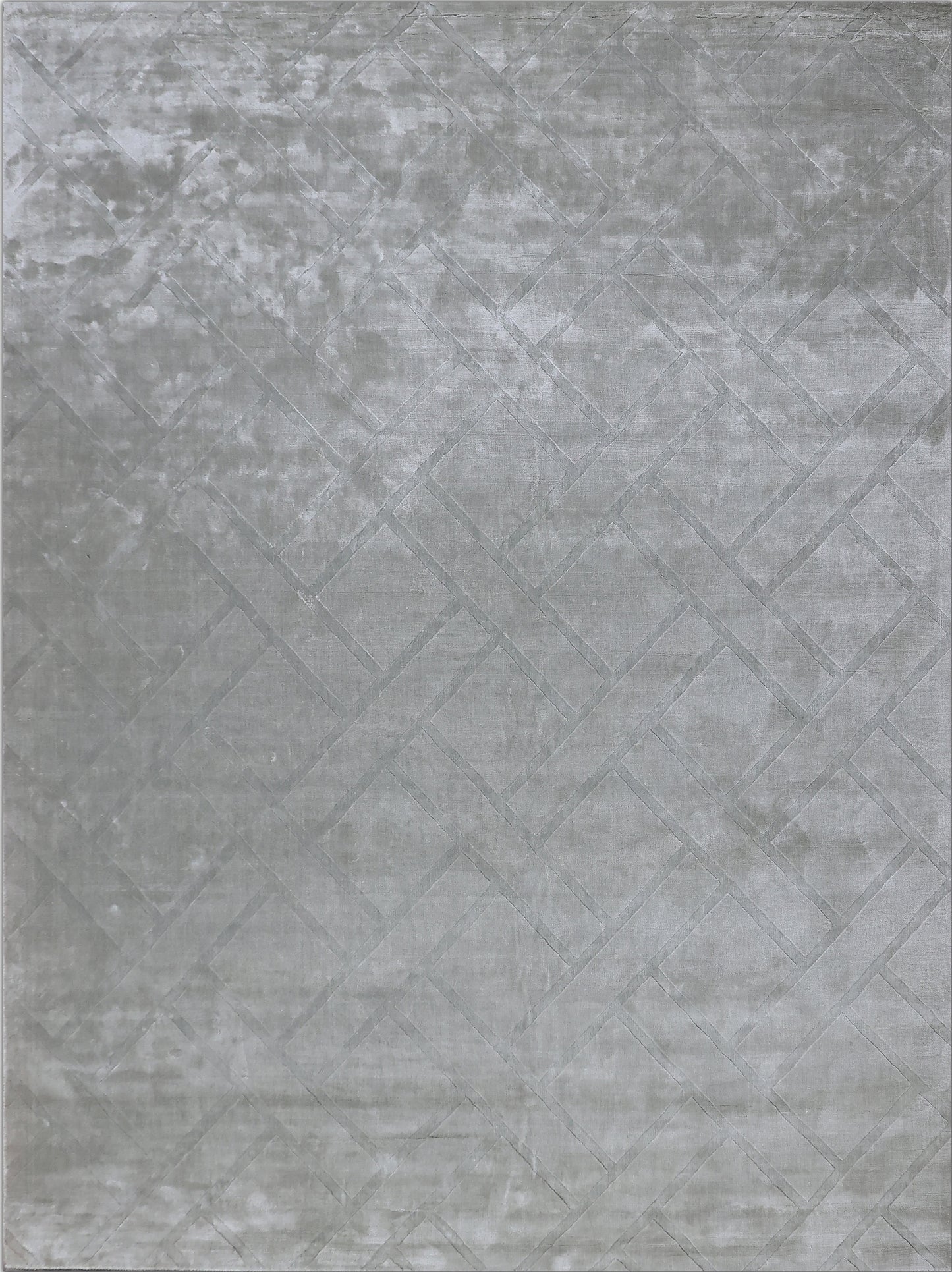 Finite Mosaics, Lattice Area Rug, Gray & Silver
