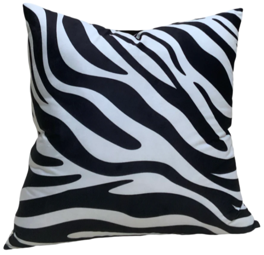 VIVA DigiPrint Velvet Throw Pillow, White & Black