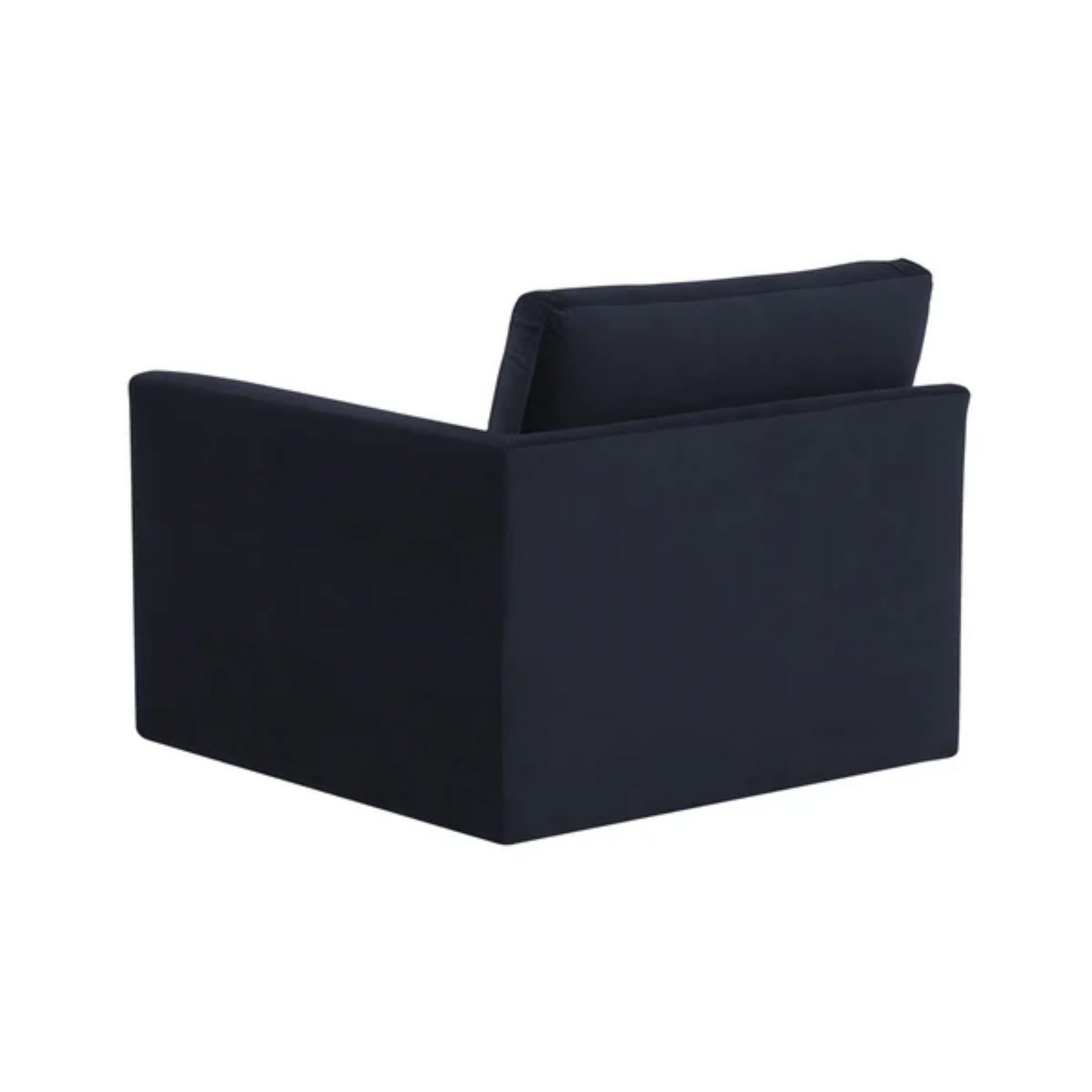 Jasmin Upholstered Velvet Modular Sectional Component | Right Armchair, Dark Navy