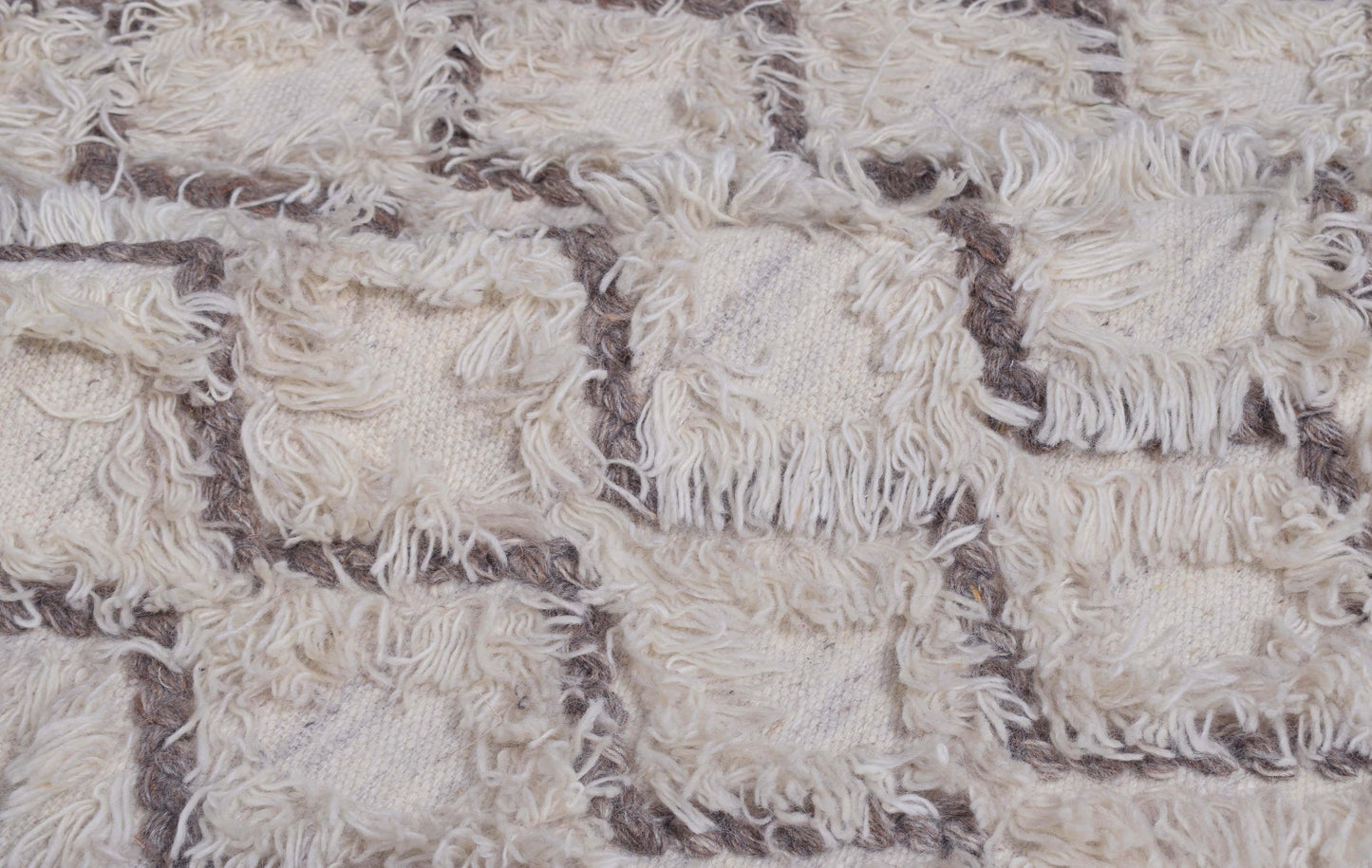 Finite Mosaics, Lattice Weave Area Rug, Ivory & Brown