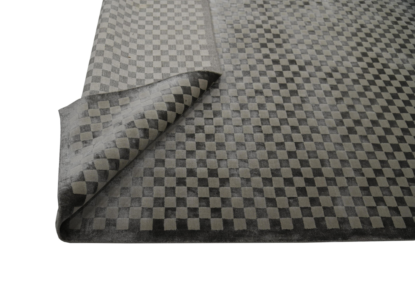 Finite Mosaics, Checkered Area Rug, Brown