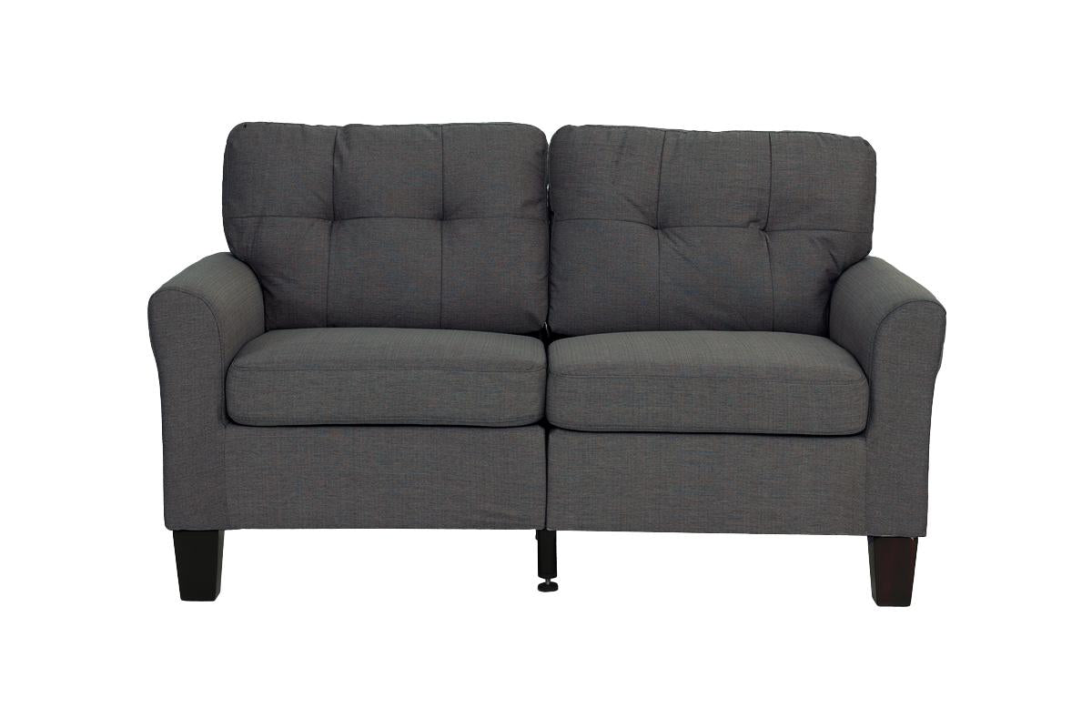 Noah 2-Piece Sofa and Loveseat Set, Charcoal Linenette