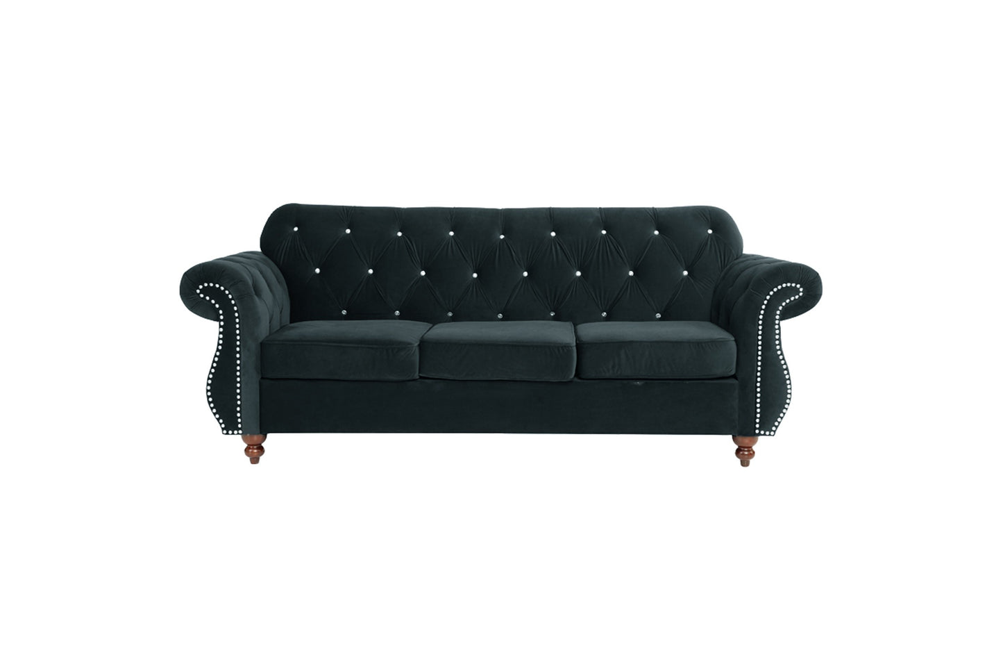 Crystal Sofa, Black Velvet