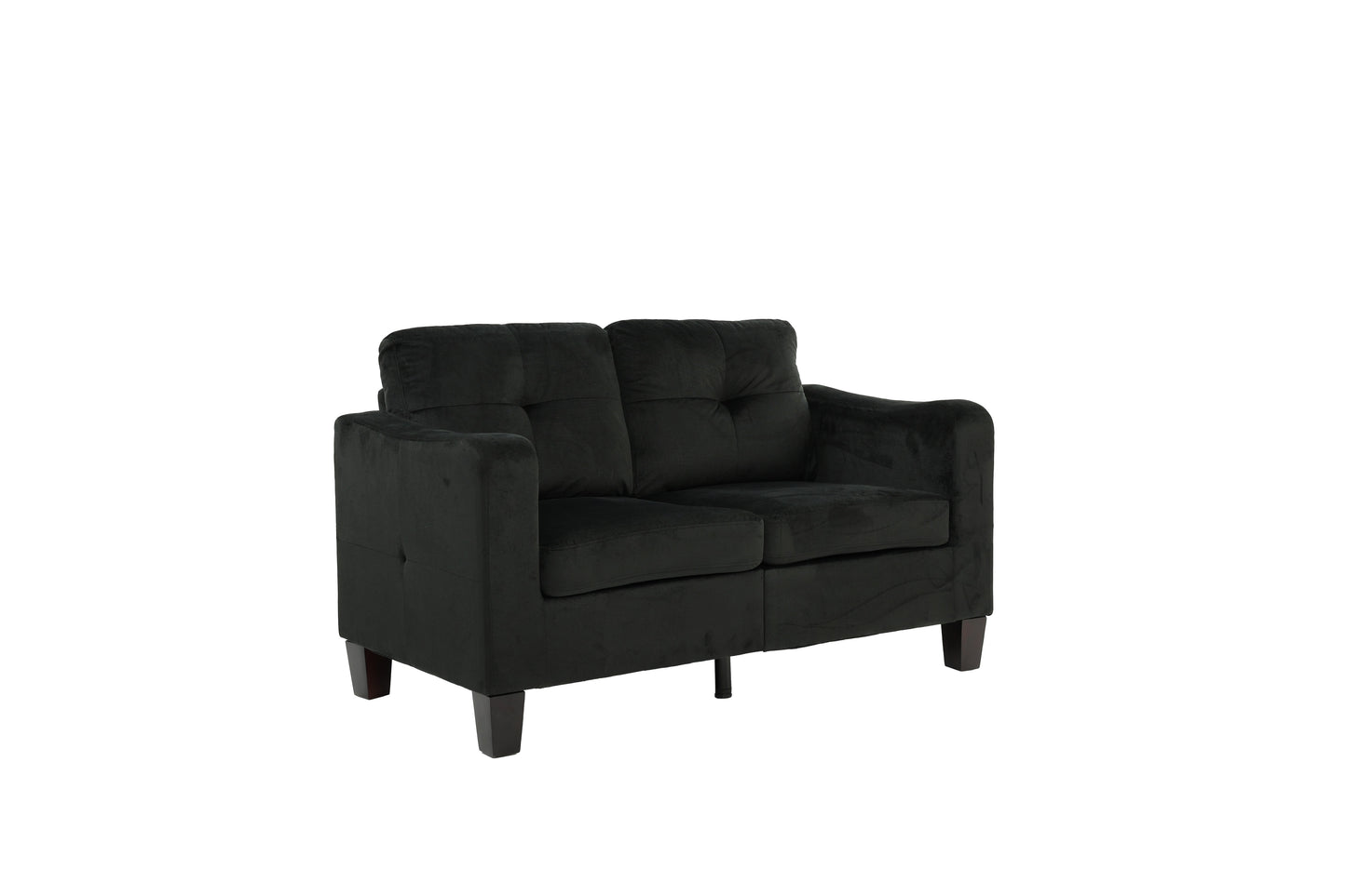 Thomas 2-Piece Sofa and Loveseat Set, Black Linenette