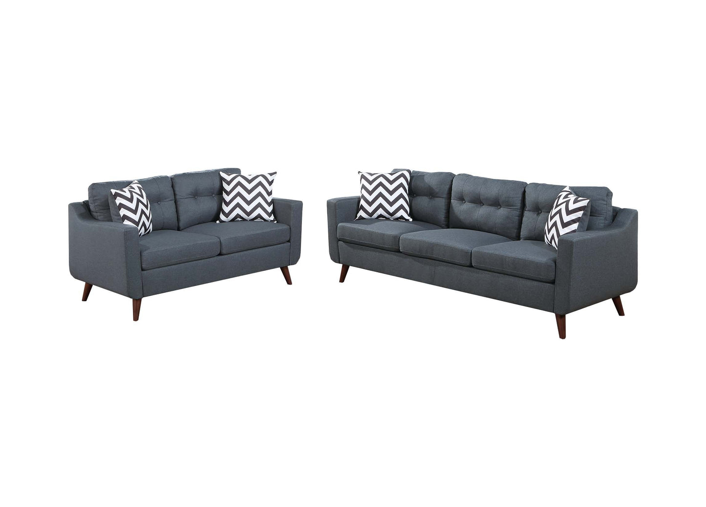 Leticia 2-Piece Sofa and Loveseat Set, Slate Linenette