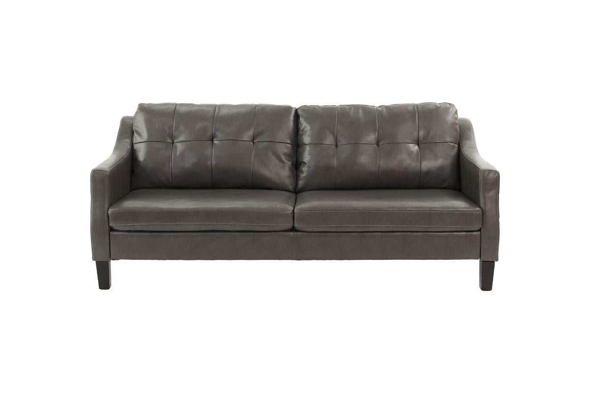 Blake 2-Piece Sofa and Loveseat Set, Anthracite Leatherette