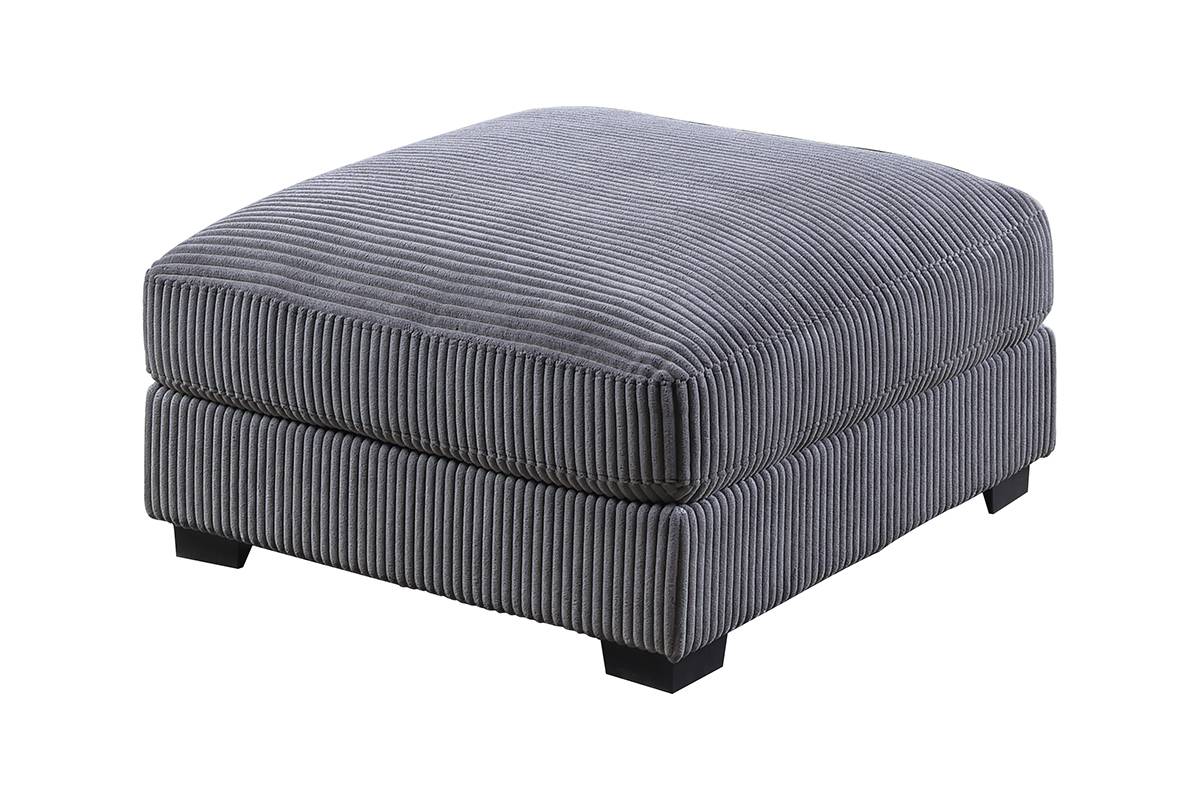 Winston 7-Piece Left-Facing Modular Sectional w/ Ottoman, Dark Gray Corduroy